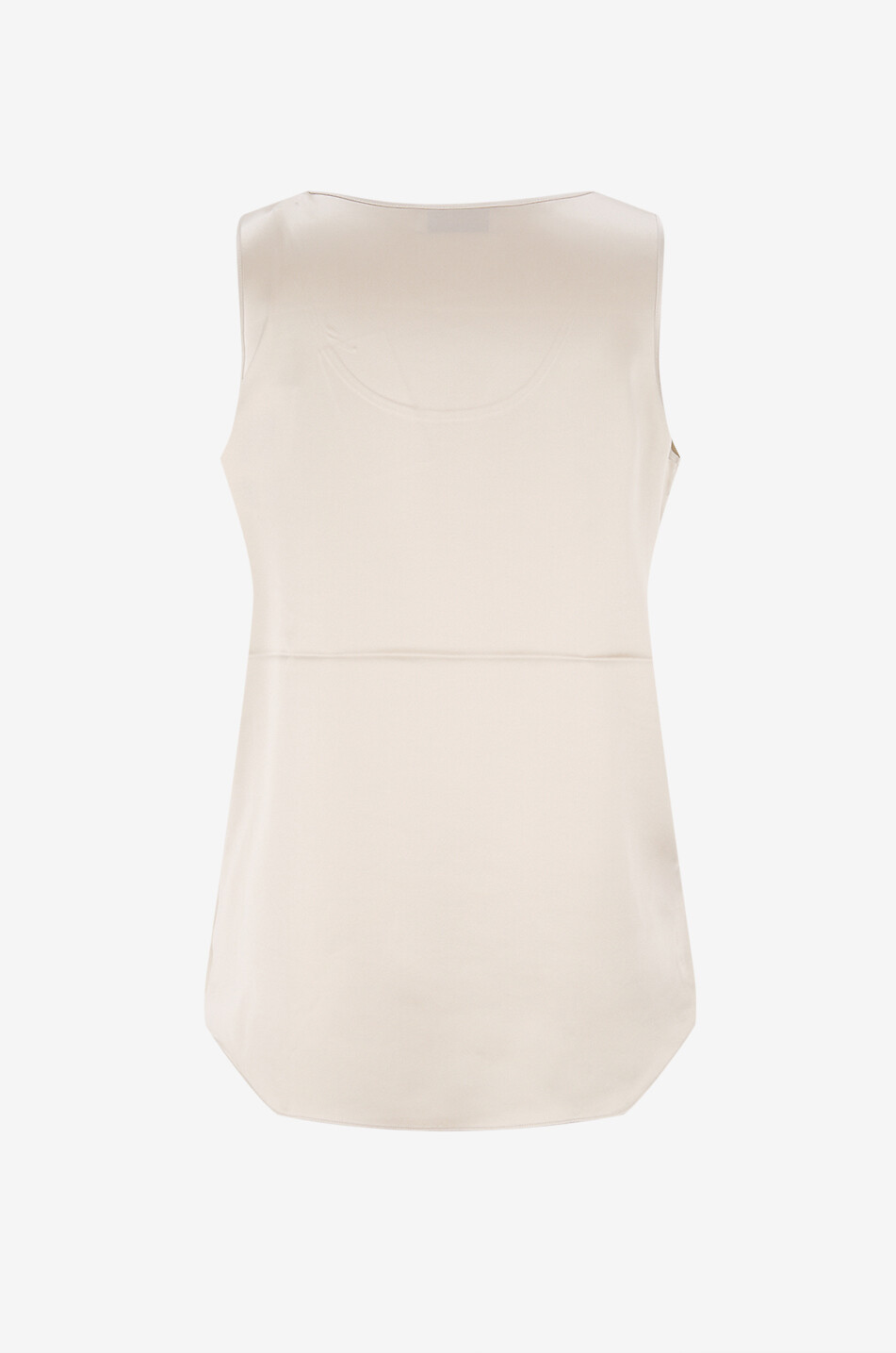 BONGÉNIE Top sans manches en satin de soie à col rond Femme BEIGE 2