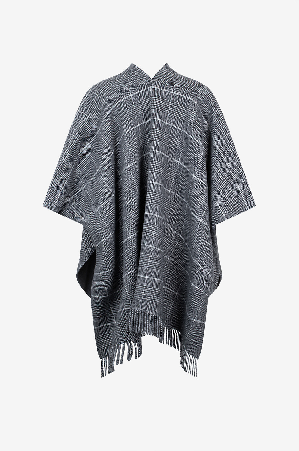 BRUNELLO CUCINELLI Glen check double face cashmere cape Women BROWN 2