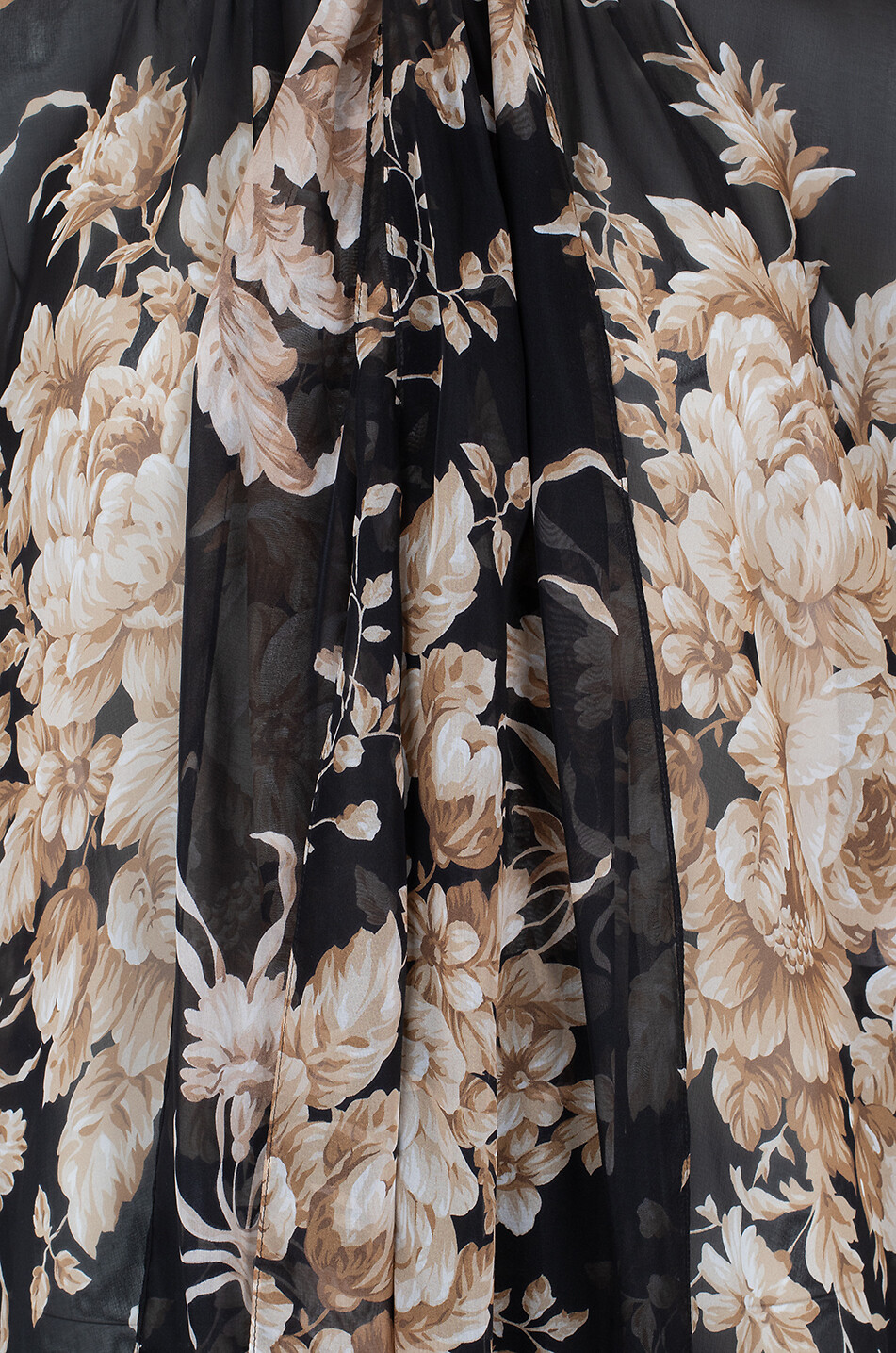DOLCE & GABBANA Ärmellose Schluppenbluse aus Seidenmusselin mit Rosenprint Damen BUNT1 3