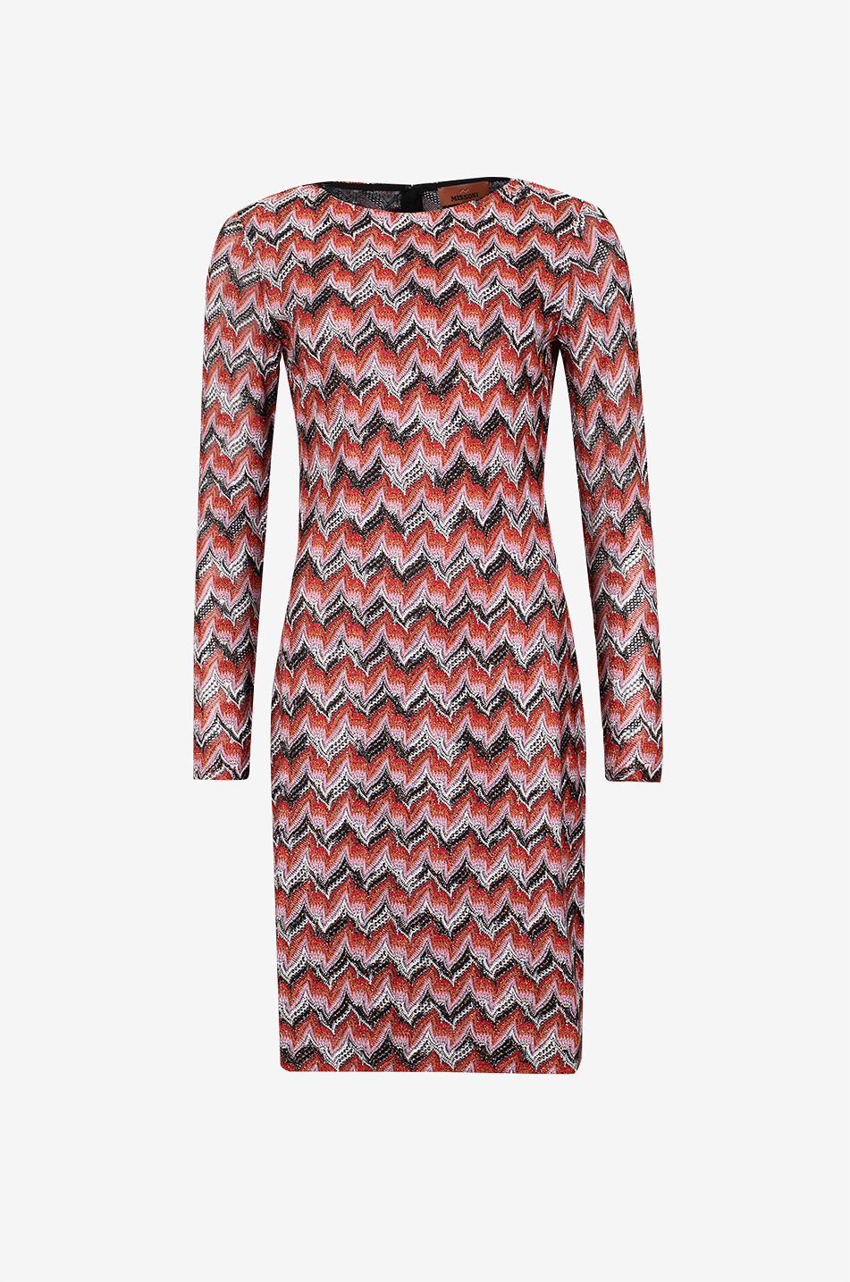 Glittering raschel lace knit boat-neck midi dress