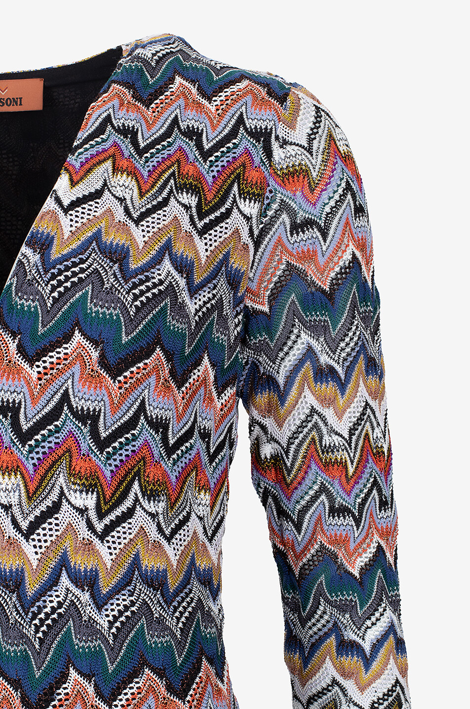 MISSONI Robe midi ajustée en maille ajourée raschel Femme MULTICOLORE 3