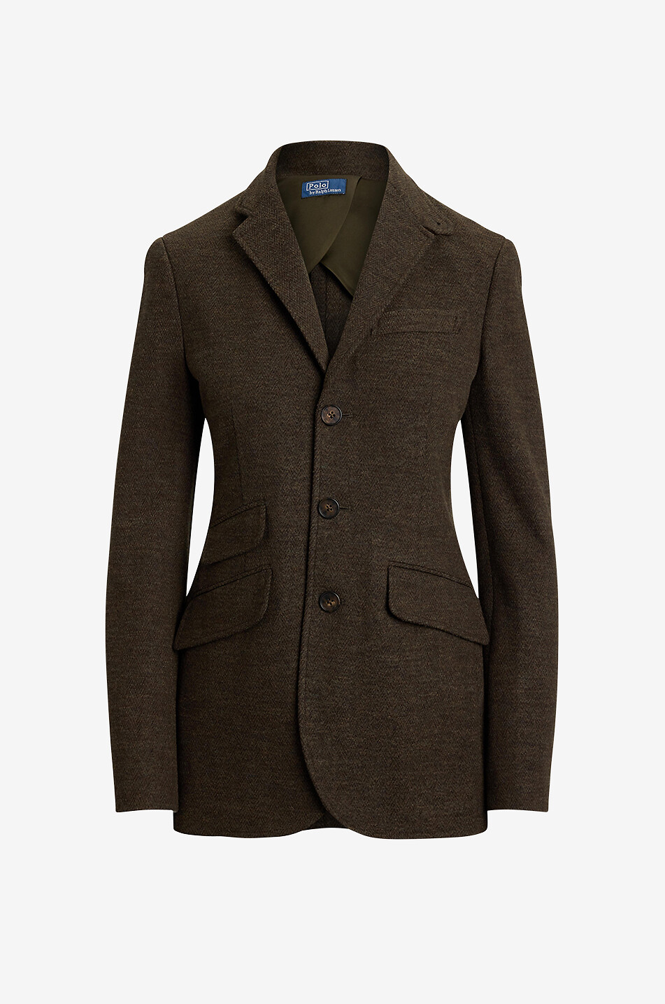 POLO RALPH LAUREN Single-breasted herringbone jacquard blazer Women BROWN 1