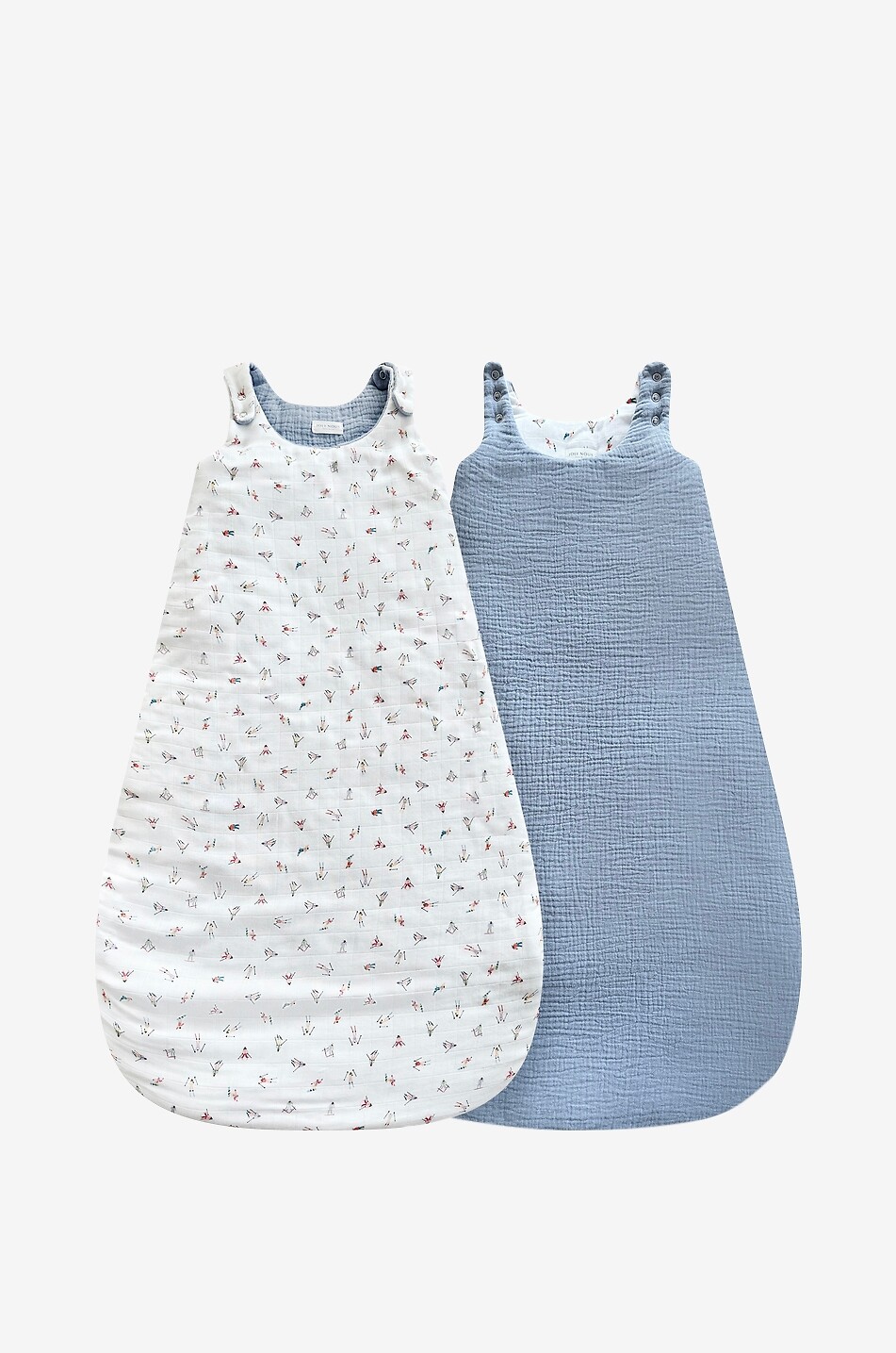 Baby reversible bamboo and cotton gauze sleeping bag