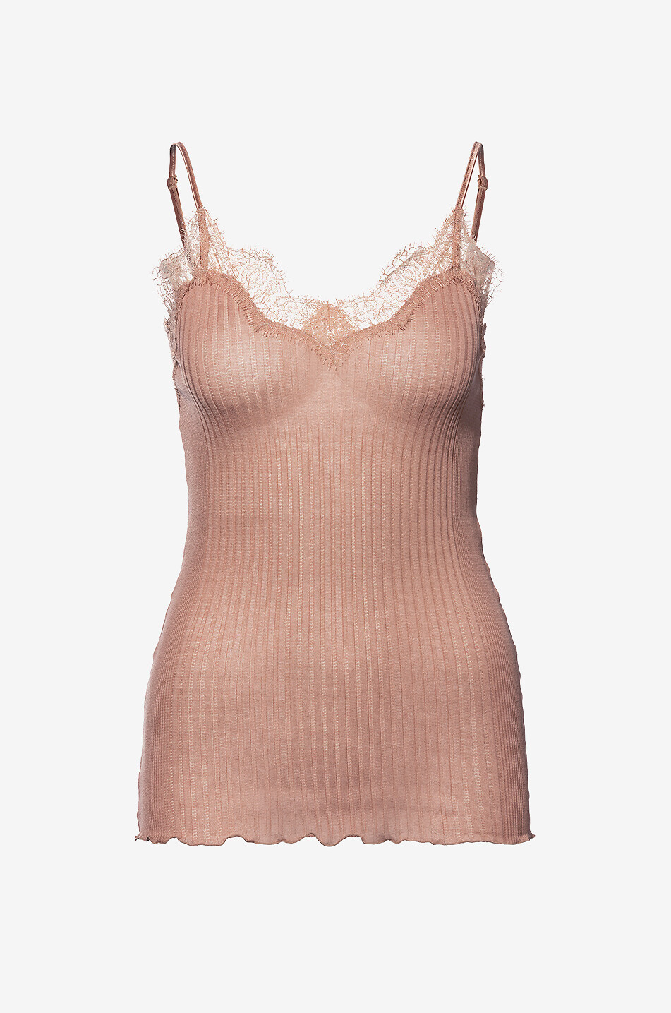 ZIMMERLI Richelieu lace-embellished ribbed jersey camisole Women LIGHT PINK 1