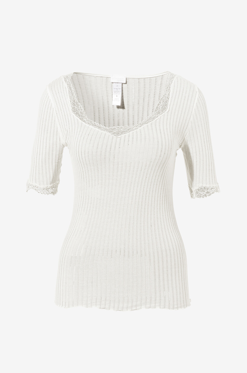 T-shirt à col rond orné de dentelle Maude Privé