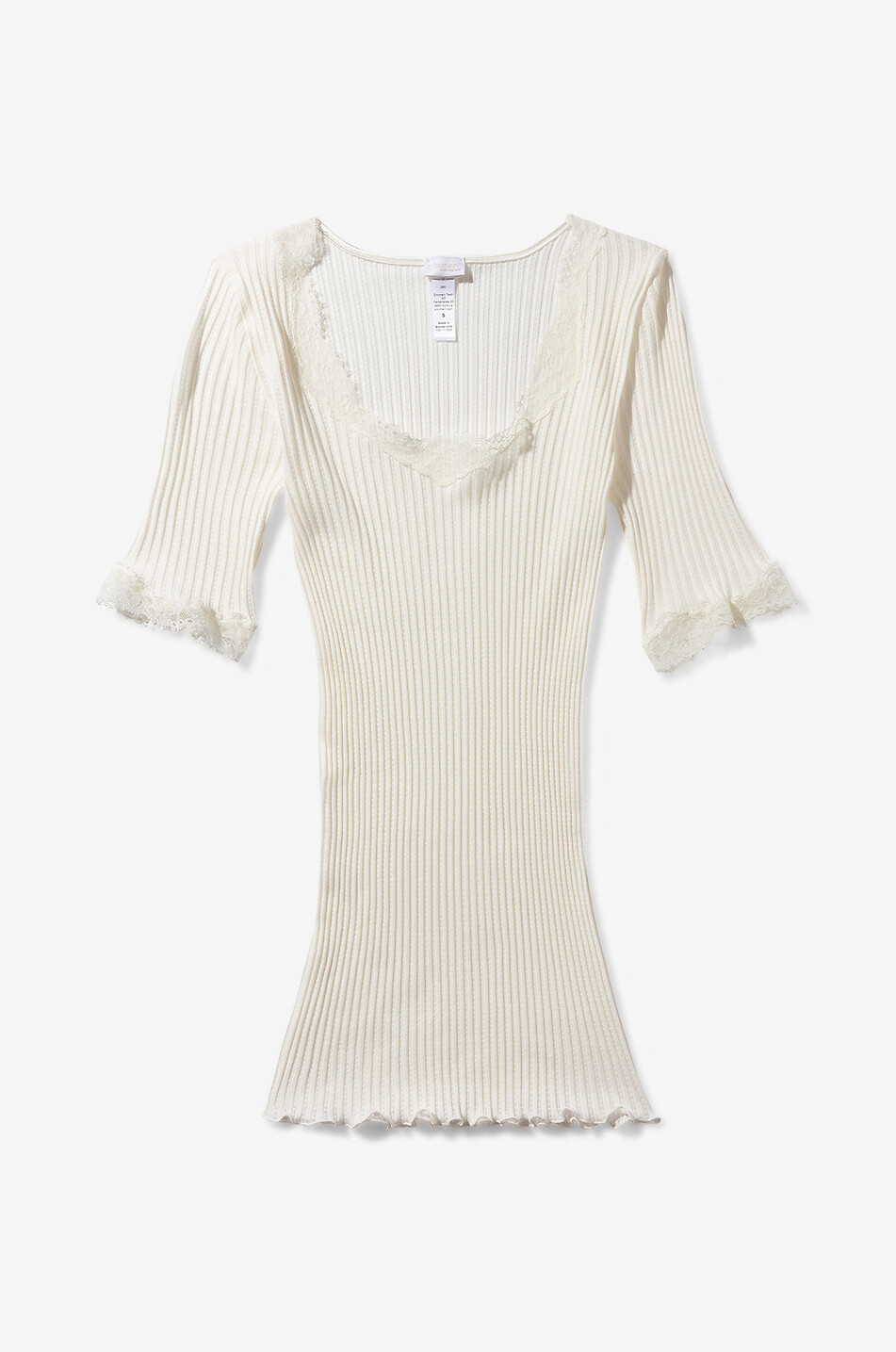 ZIMMERLI T-shirt à col rond orné de dentelle Maude Privé Femme Beige clair 5