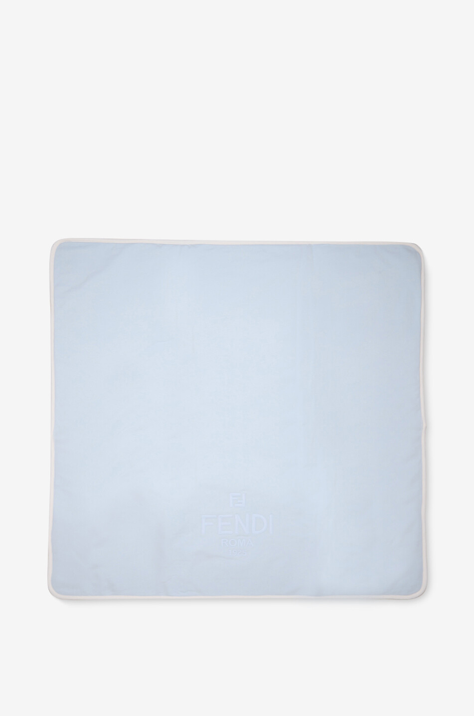 FENDI Square cotton jersey baby blanket Baby BLUE 1