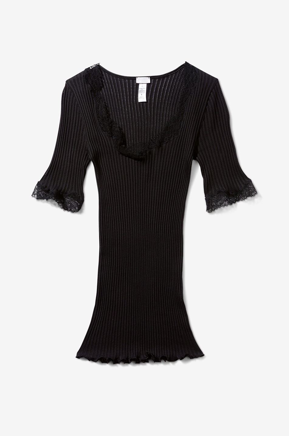 ZIMMERLI T-shirt à col rond orné de dentelle Maude Privé Femme NOIR 5