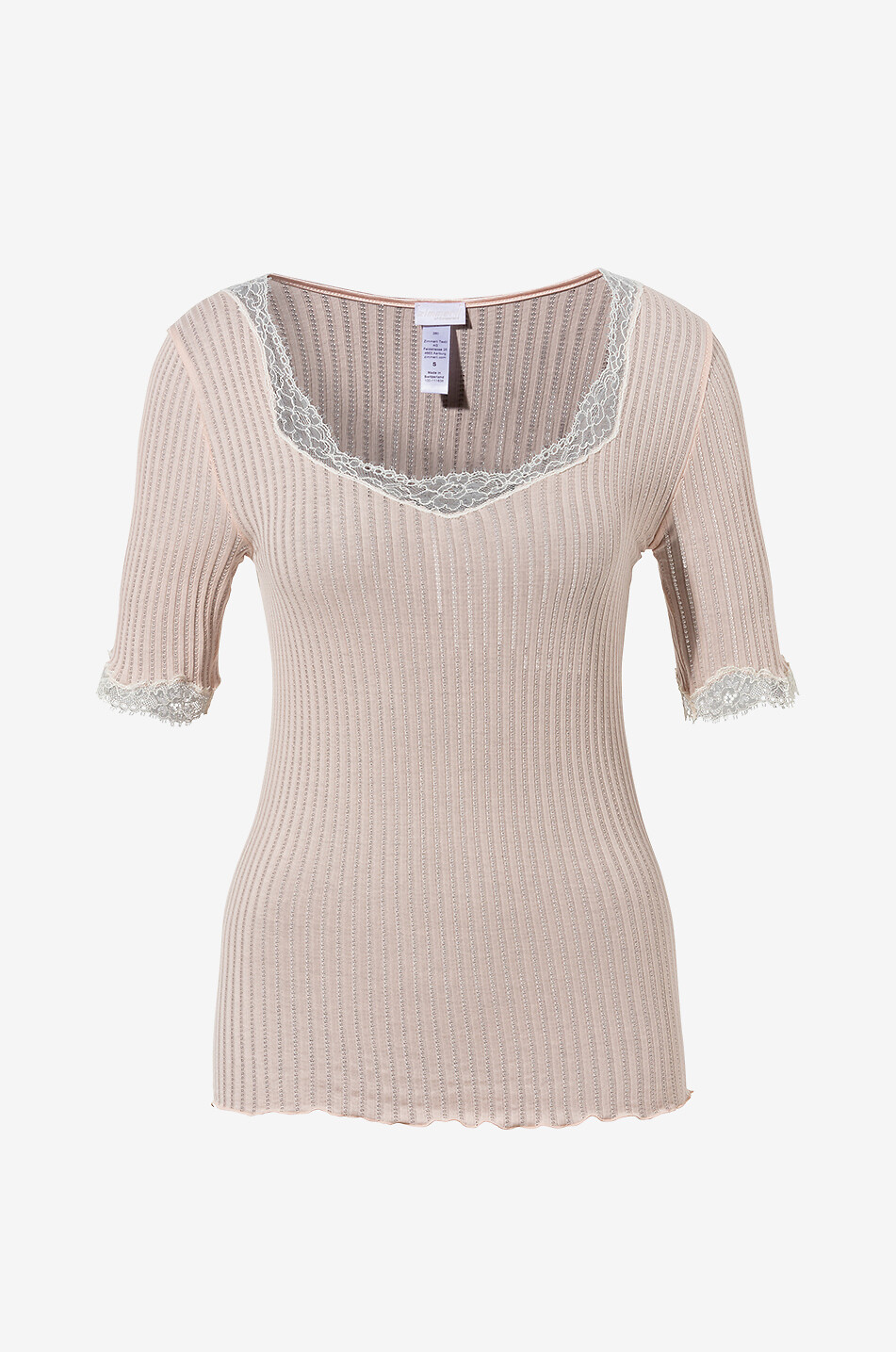 T-shirt à col rond orné de dentelle Maude Privé