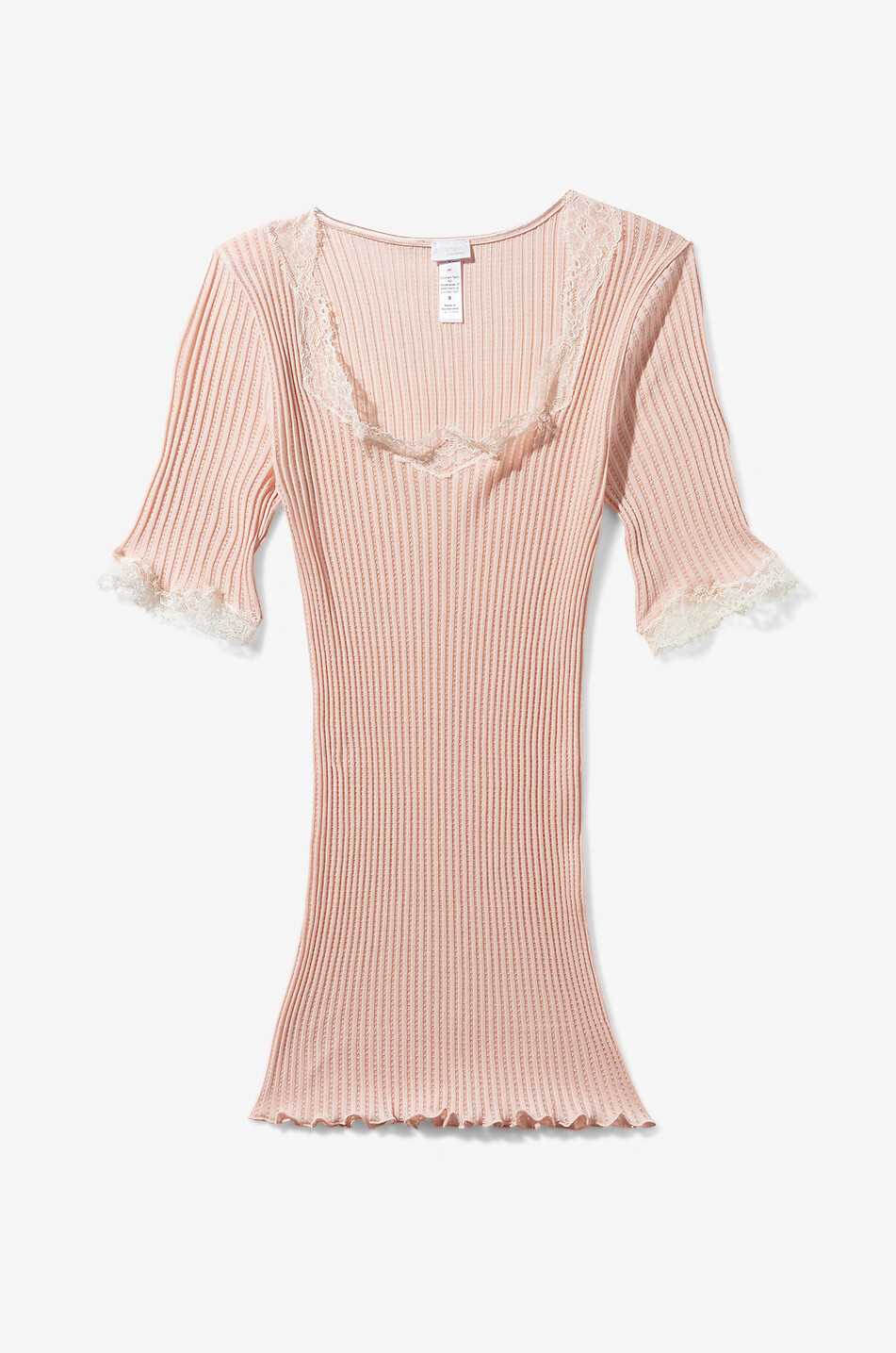 ZIMMERLI T-shirt à col rond orné de dentelle Maude Privé Femme ROSE 5