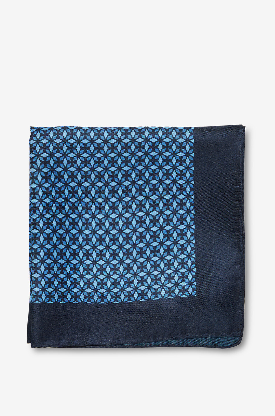 Pochette en sergé de soie à  motif fantaisie