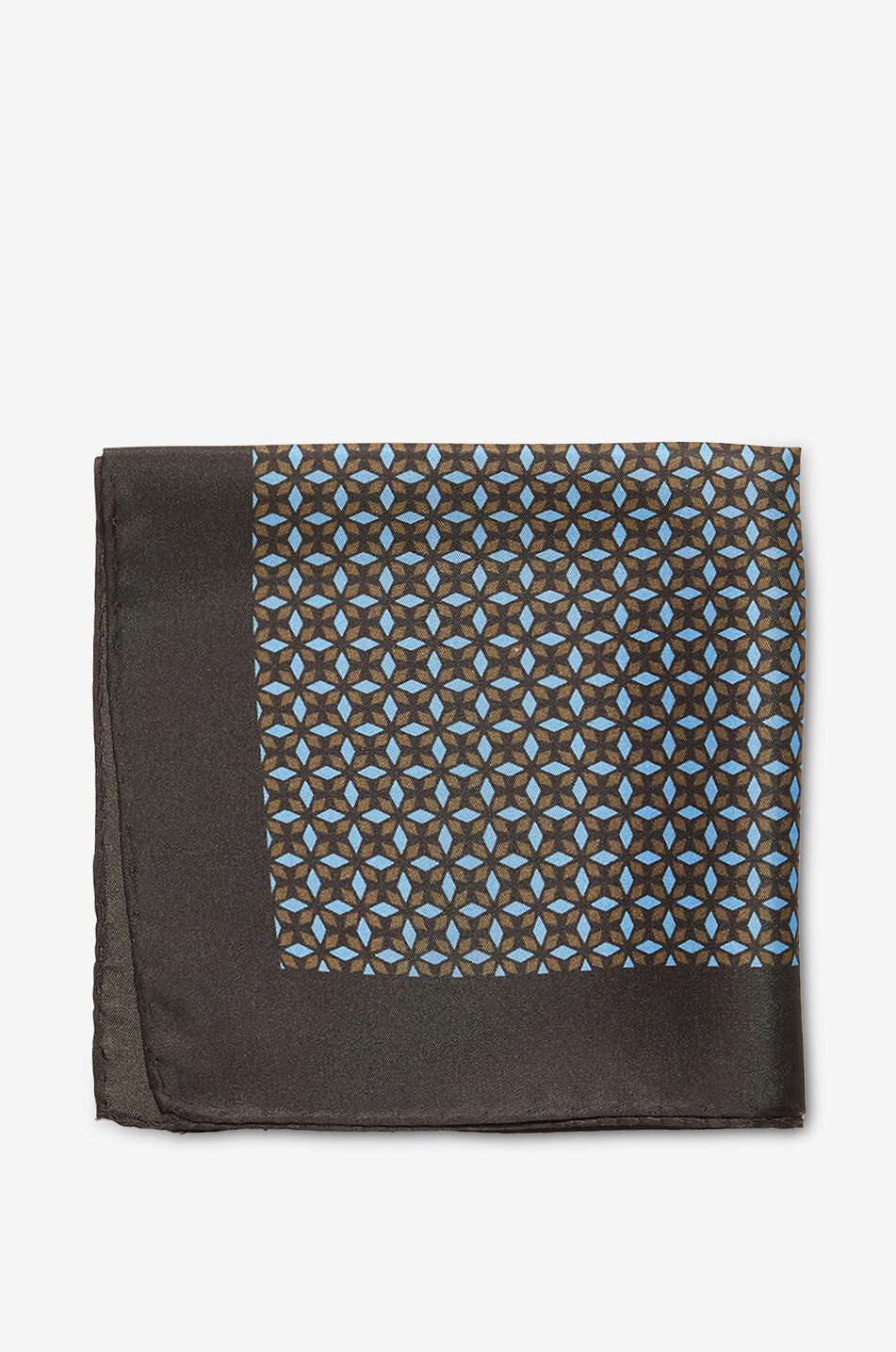 Pochette en sergé de soie à  motif fantaisie