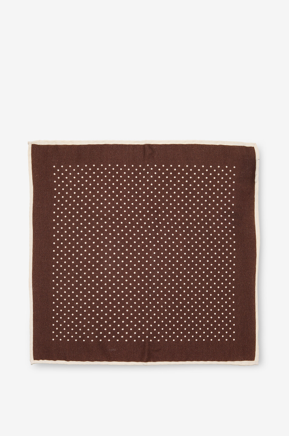 BIGI CRAVATTE Polka dot wool and silk pocket square Men DARK BROWN 2