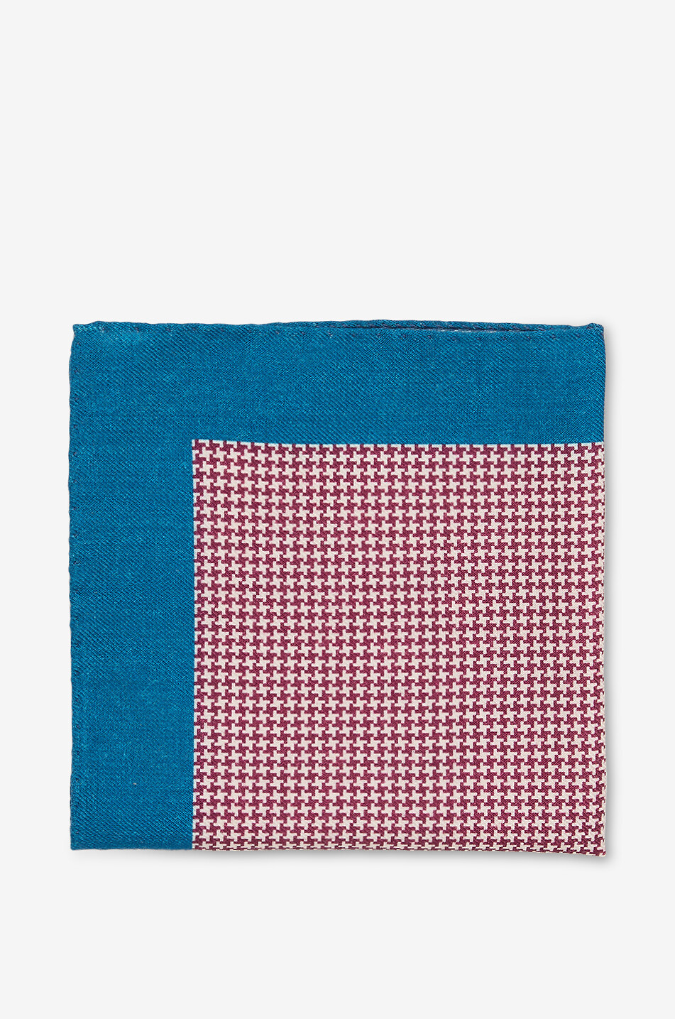 BIGI CRAVATTE Houndstooth patterned wool pocket square Men MEDIUM BLUE 1