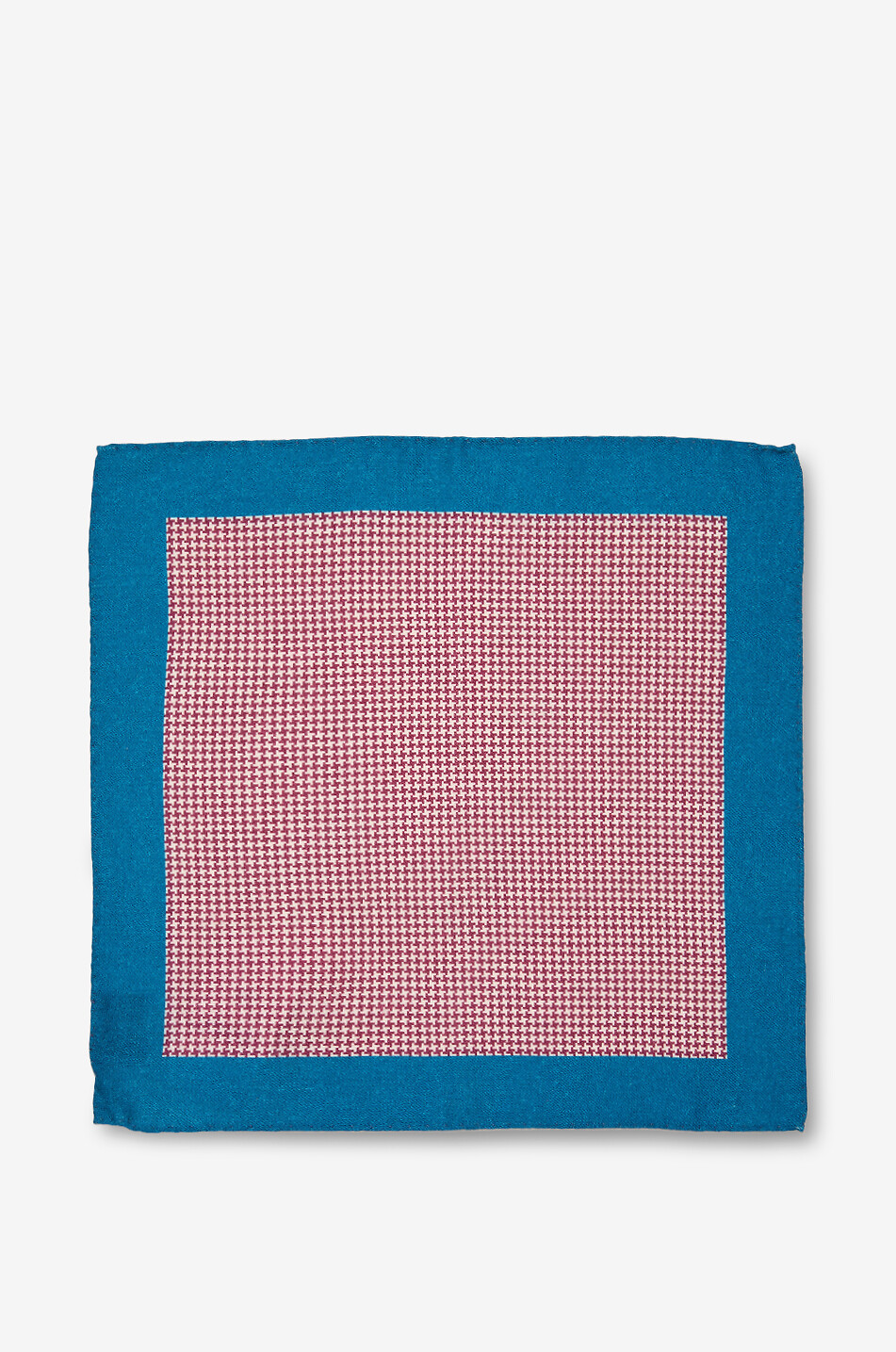 BIGI CRAVATTE Houndstooth patterned wool pocket square Men MEDIUM BLUE 2