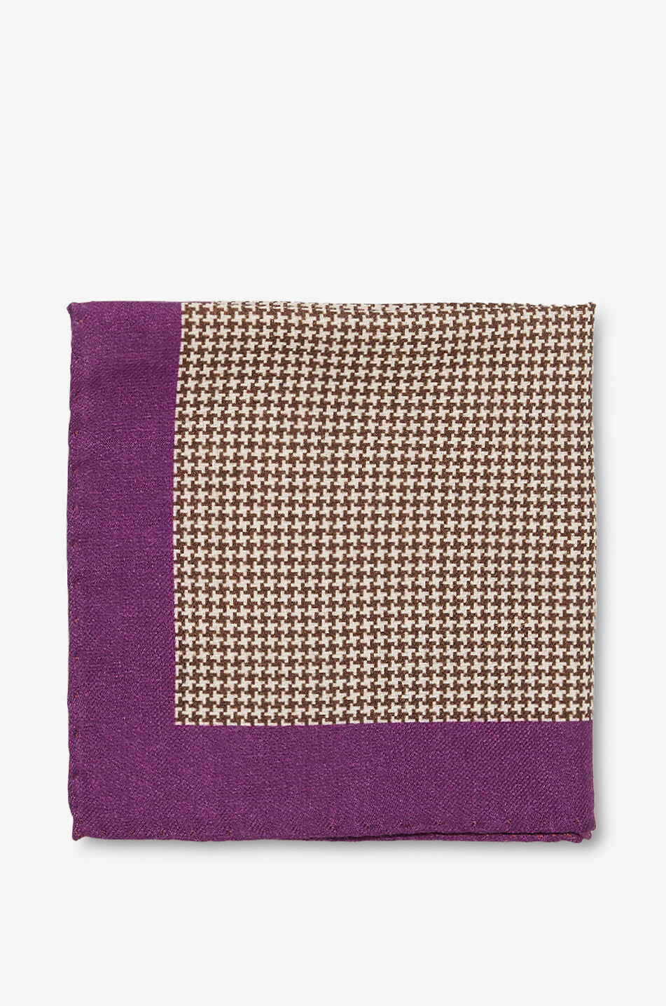 Houndstooth patterned wool pocket square