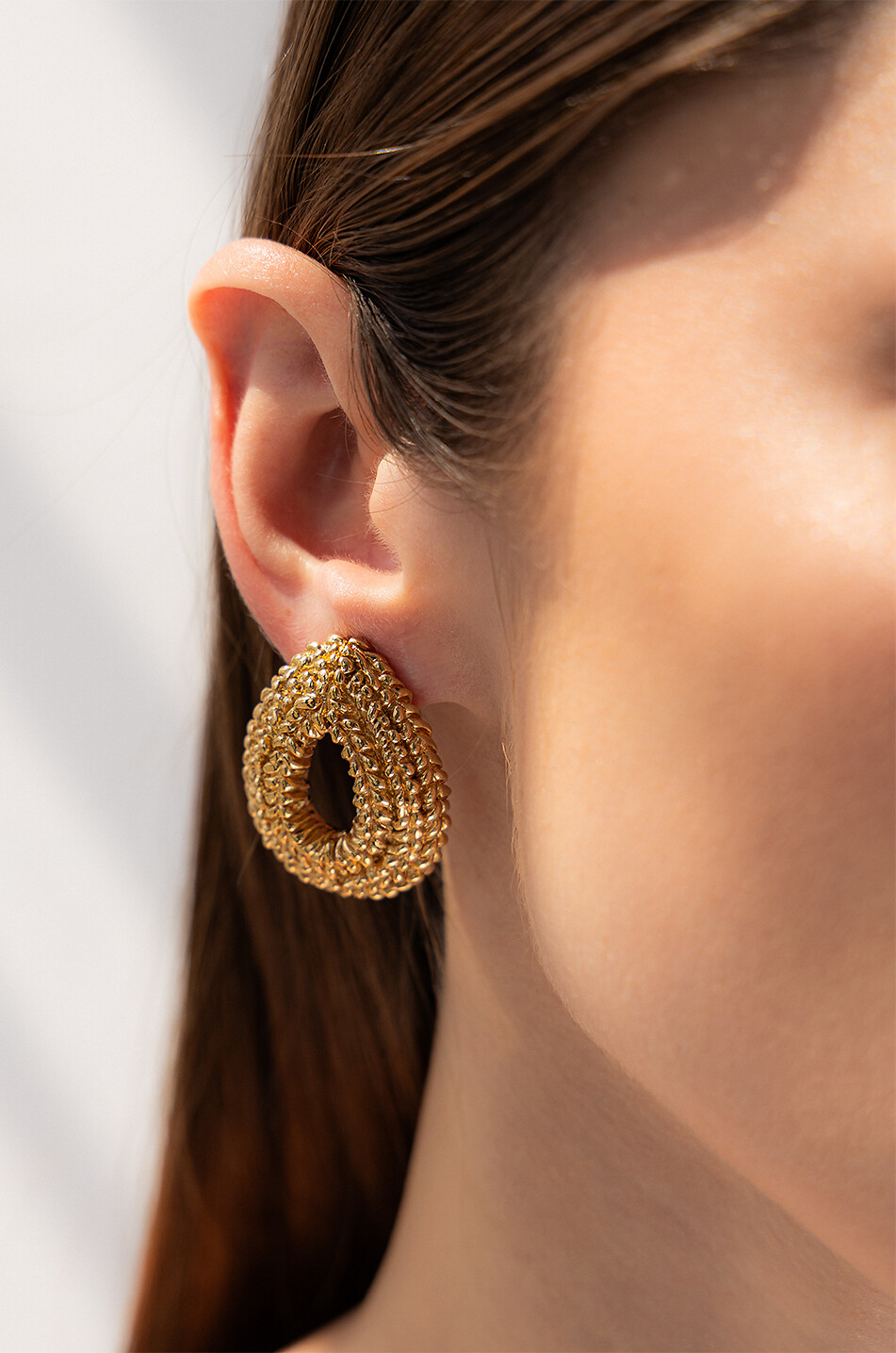 PAOLA SIGHINOLFI Boucles d'oreilles texturées dorées Loop Femme DORE 4