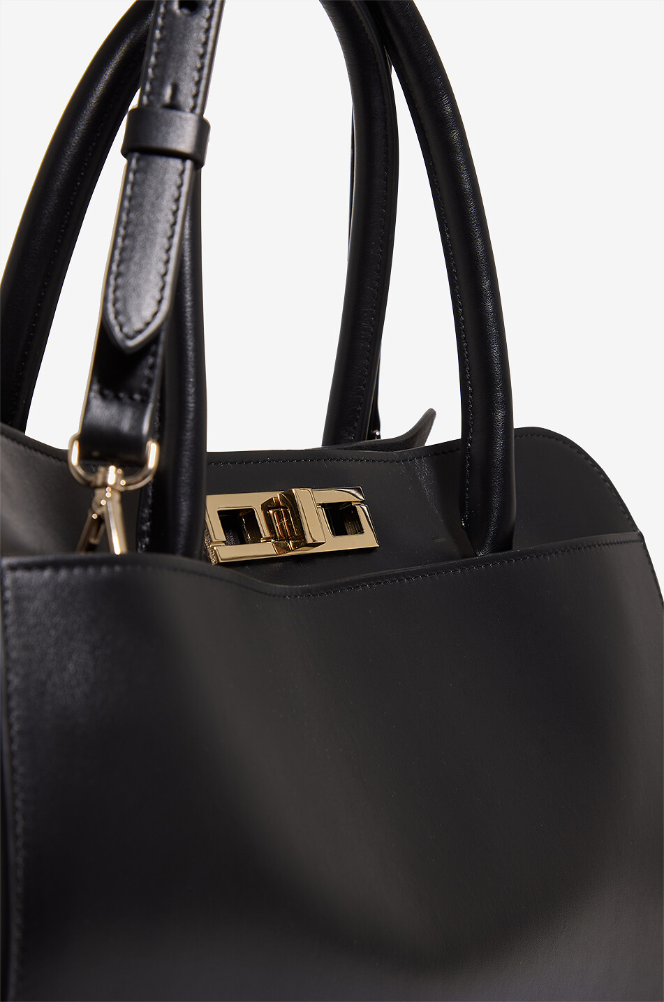 FABIANA FILIPPI Glattlederhandtasche Trapeze Large Damen SCHWARZ 6