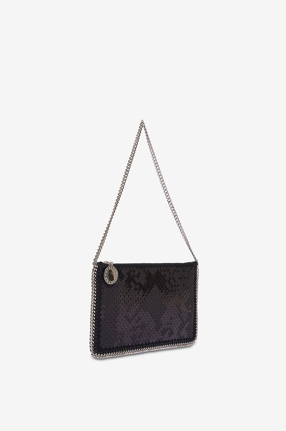 STELLA McCARTNEY Sac porté épaule ornée de sequins Falabella Pochette Pixel Snake Femme NOIR 2