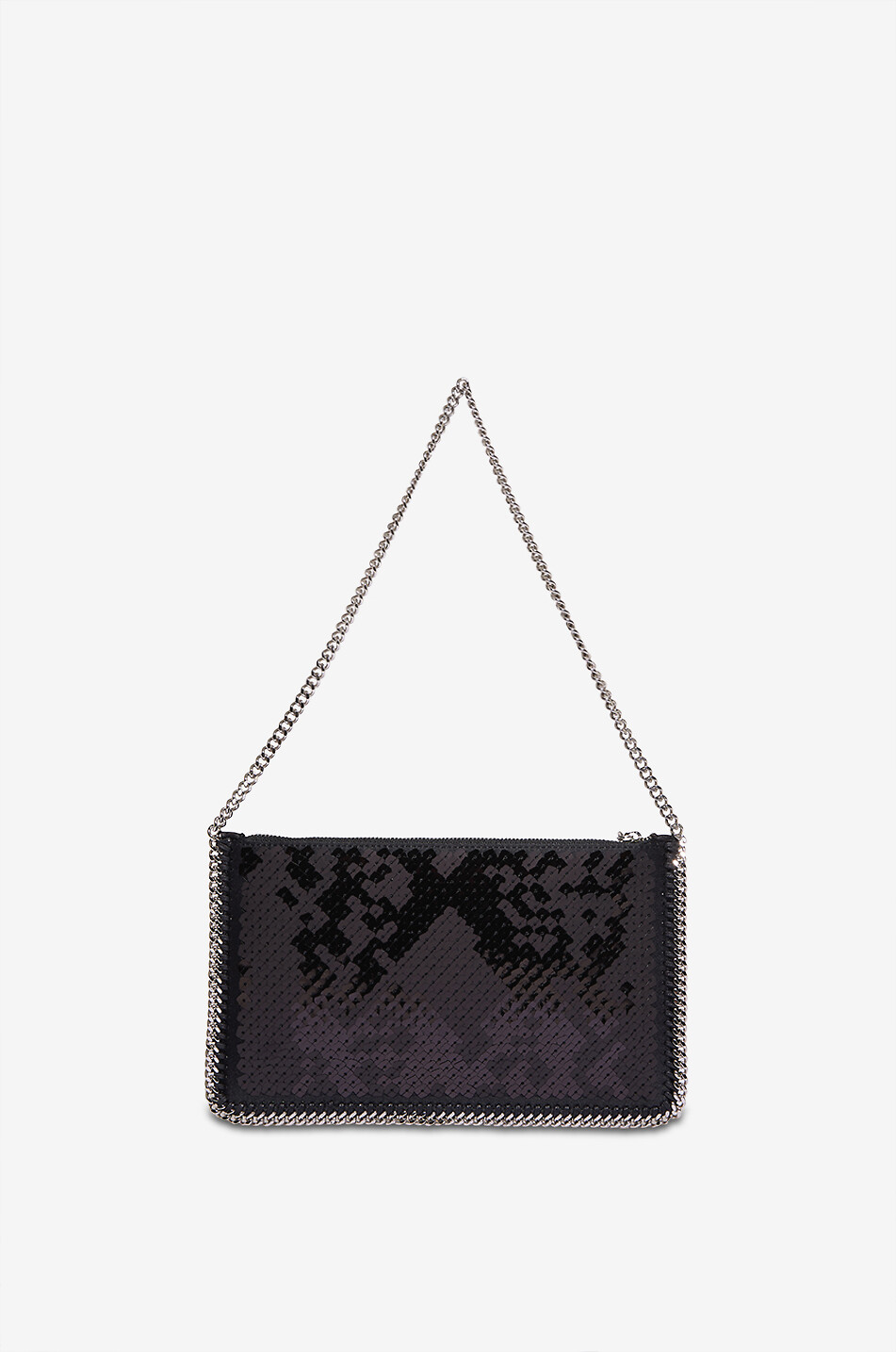 STELLA McCARTNEY Sac porté épaule ornée de sequins Falabella Pochette Pixel Snake Femme NOIR 4