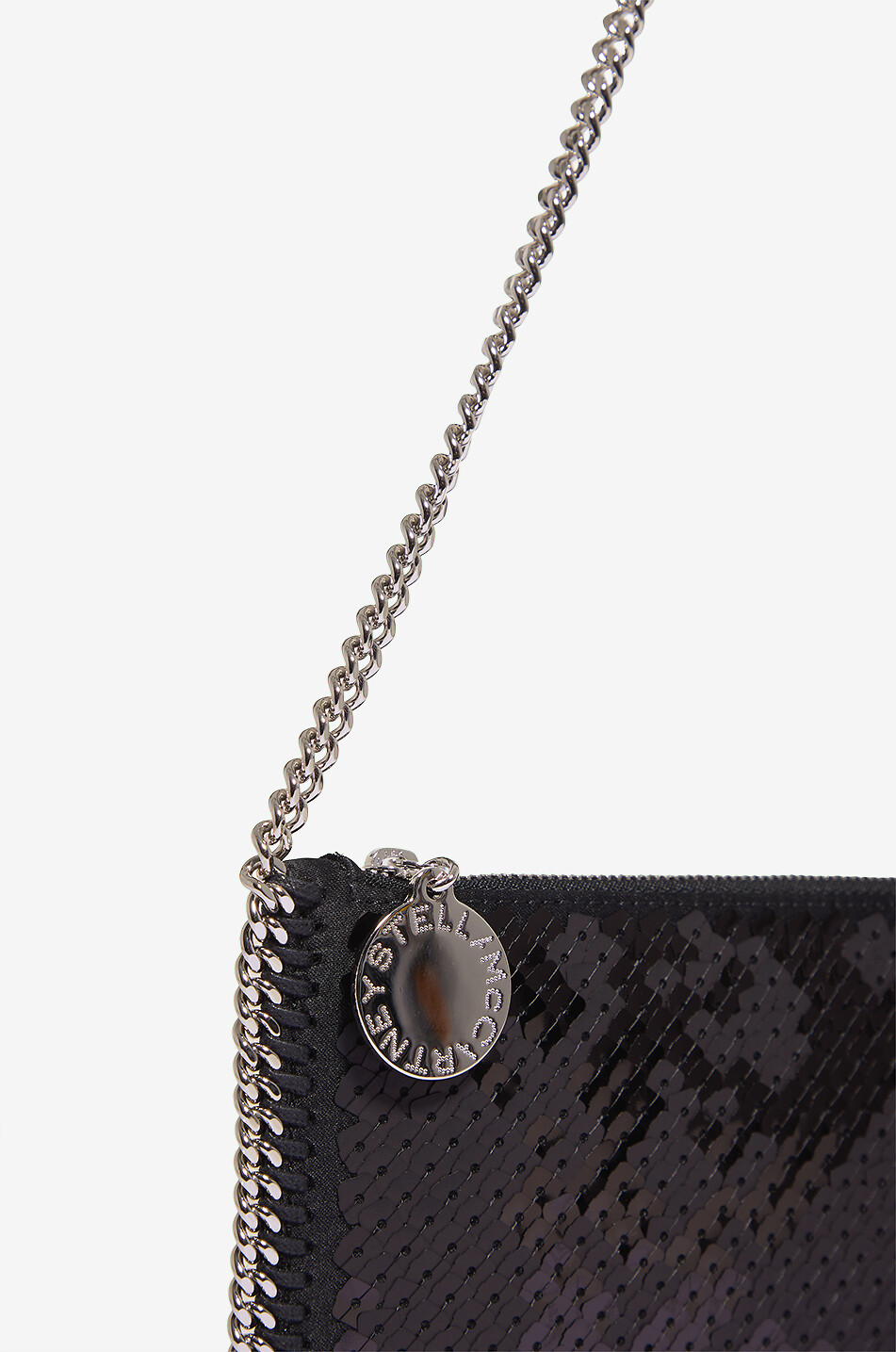 STELLA McCARTNEY Sac porté épaule ornée de sequins Falabella Pochette Pixel Snake Femme NOIR 3