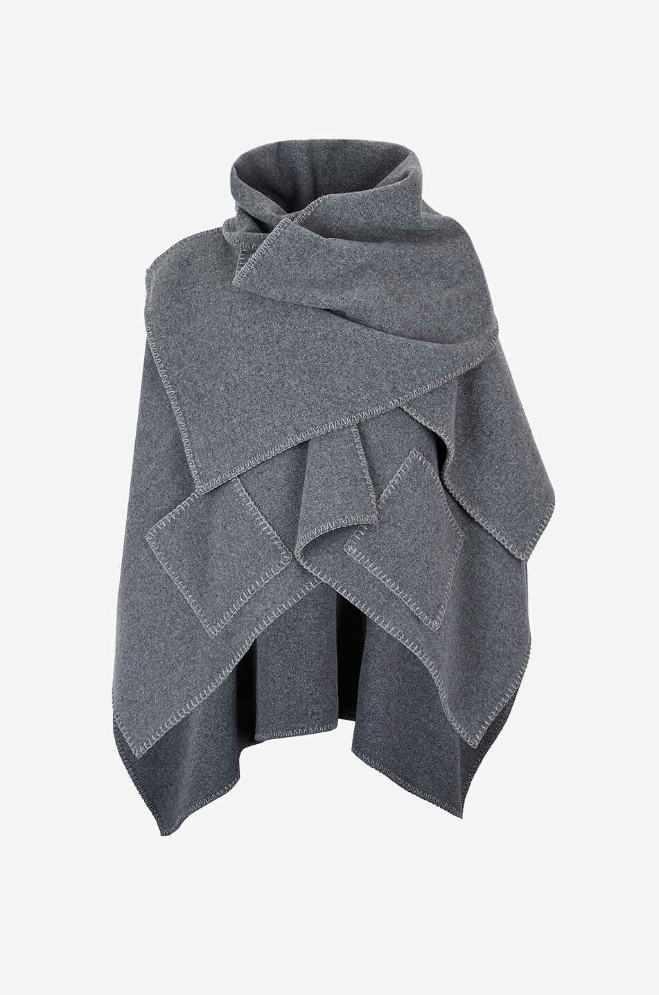 Cape with double knit stole