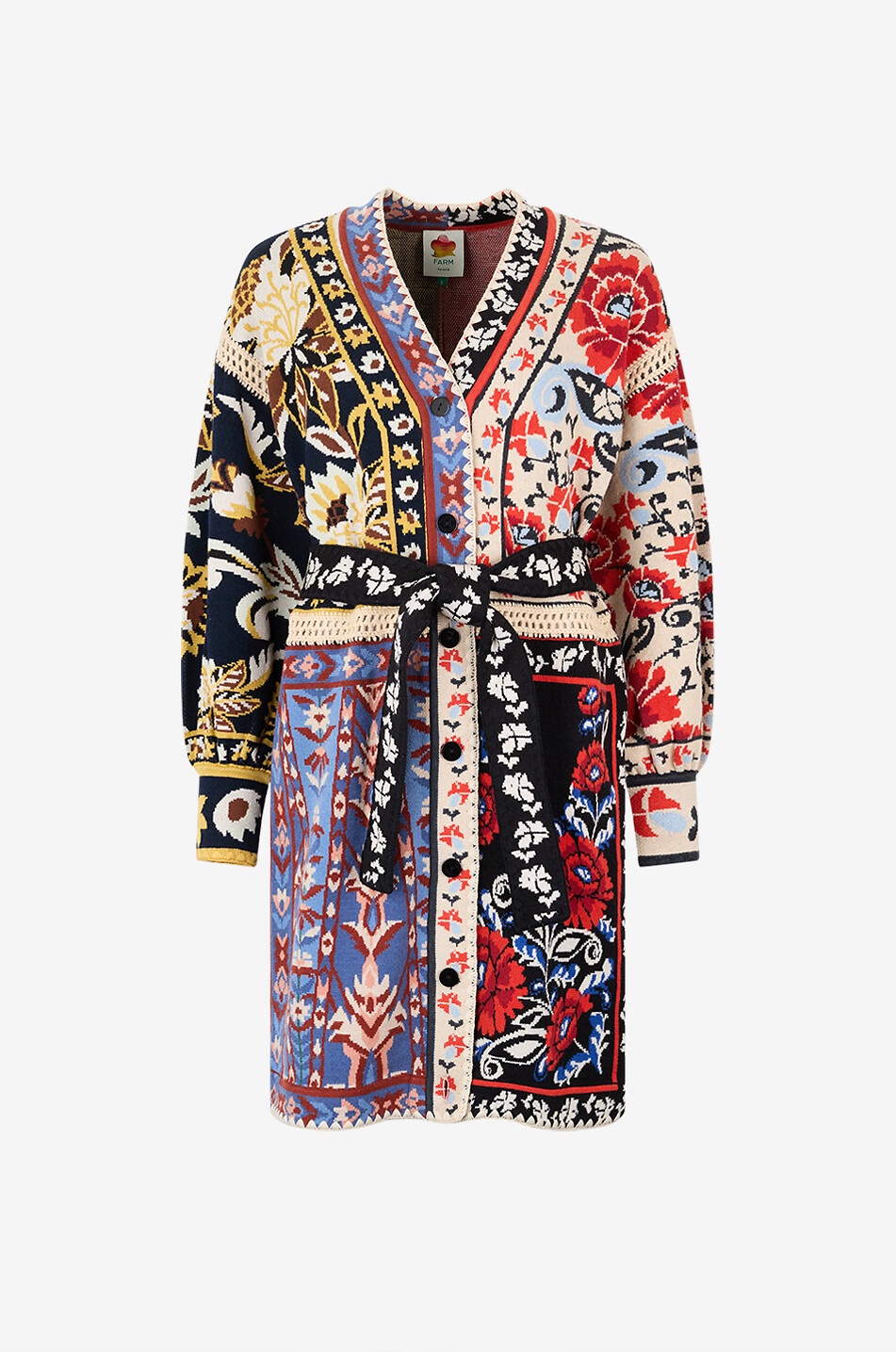 Langer Strickjacke mit Reverskragen
