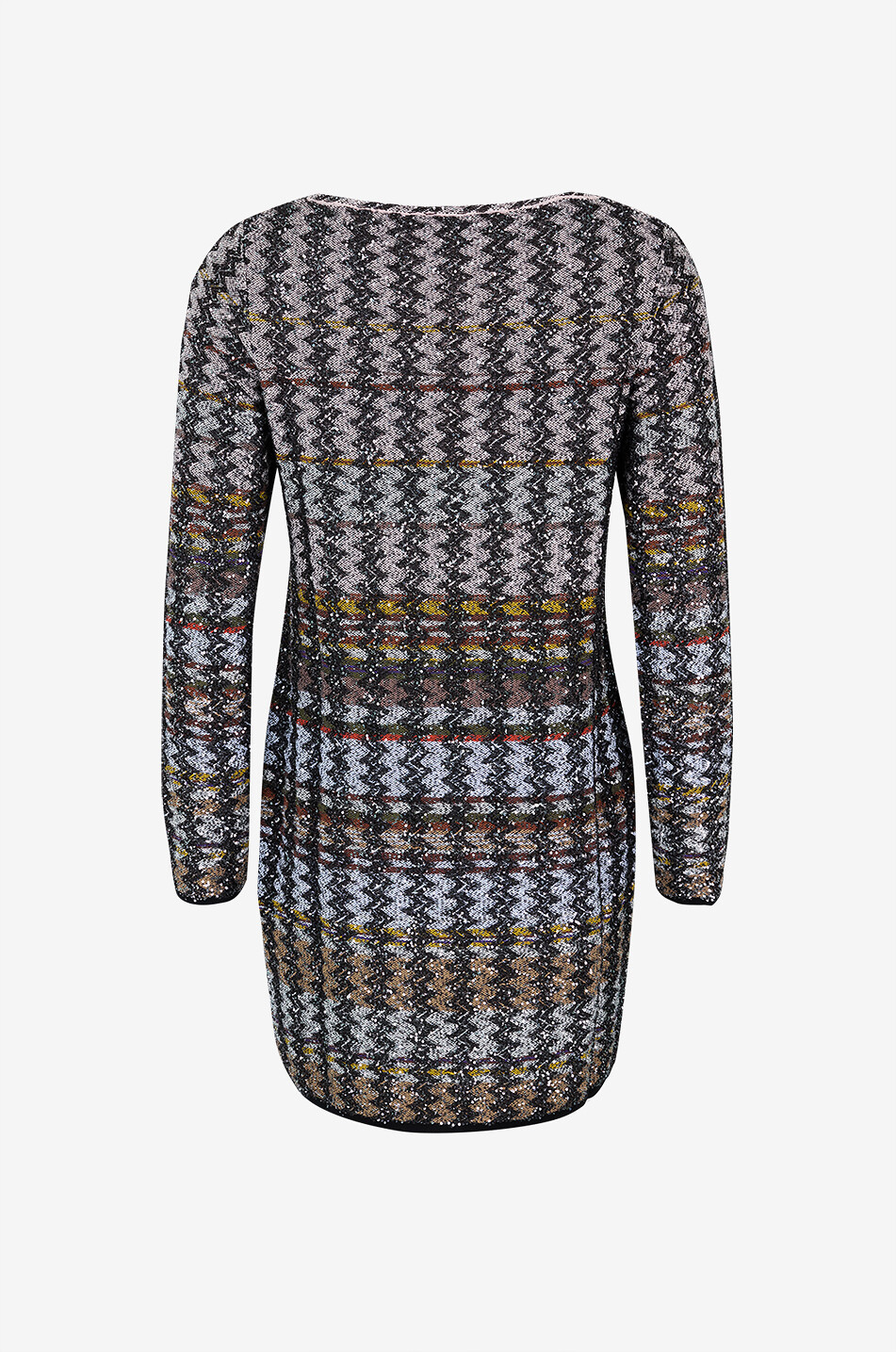 MISSONI Herringbone and stripe knit glittering mini dress Women BROWN 2