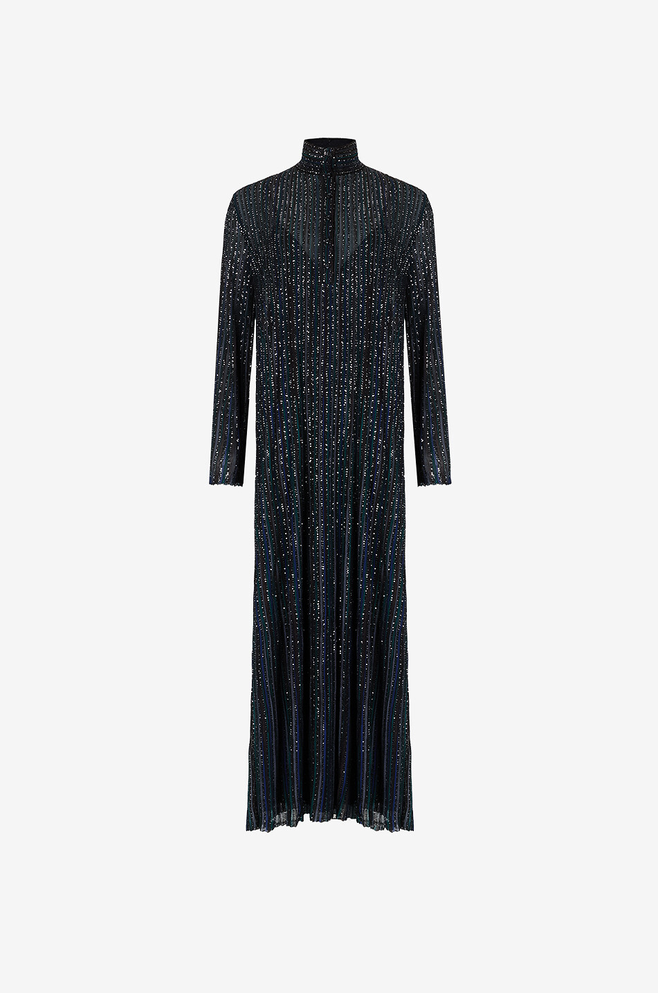 MISSONI Long sheer knit dress with lurex and sequins Women MULTI COLOURED 1
