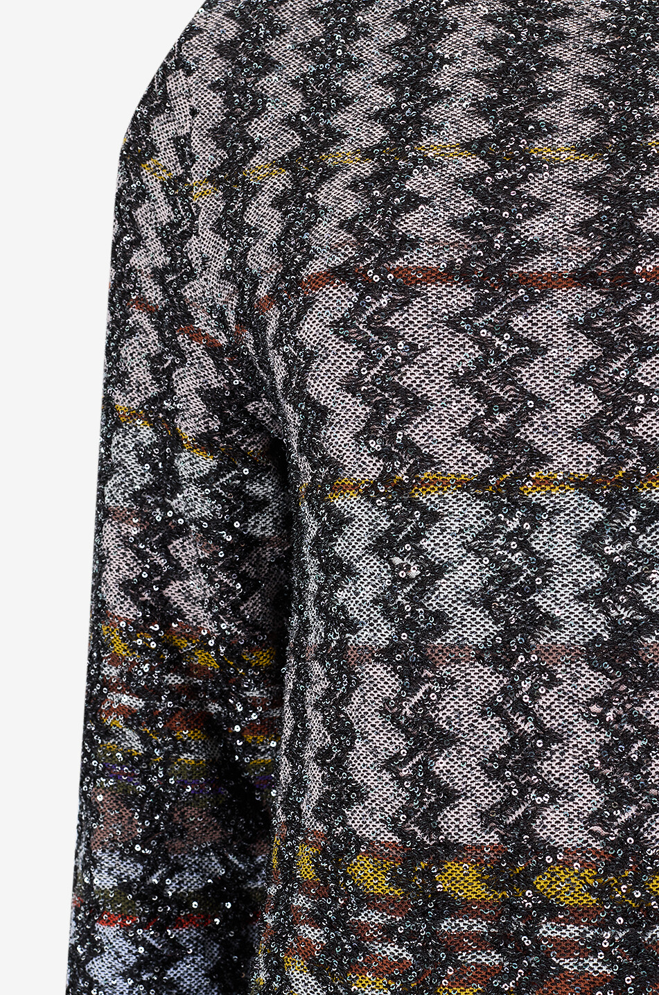 MISSONI Herringbone and stripe knit glittering mini dress Women BROWN 3