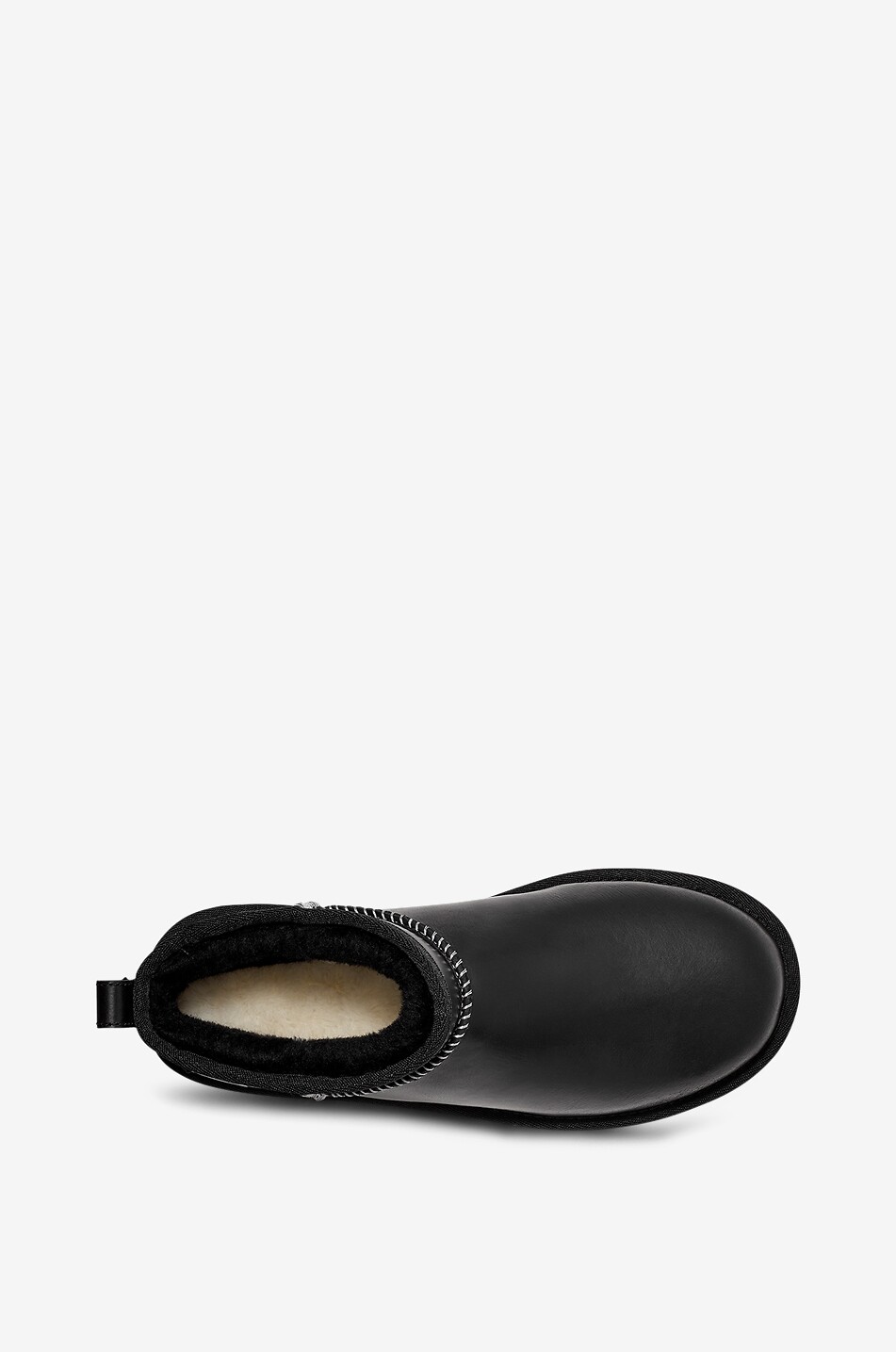 UGG Flache Stiefeletten aus glattem Leder Classic Ultra Mini Damen SCHWARZ 6