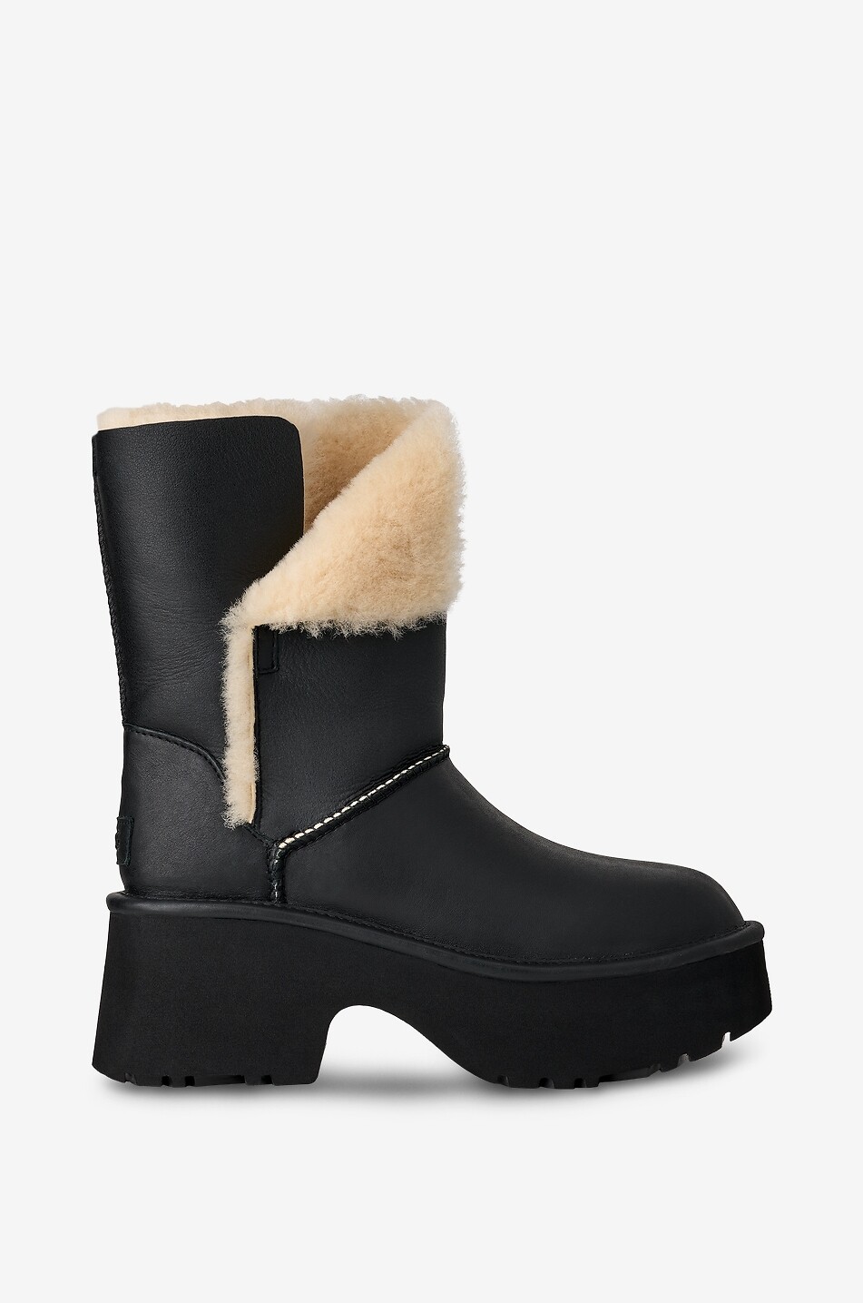 UGG Classic Esmee smooth leather platform ankle boots Women BLACK 2
