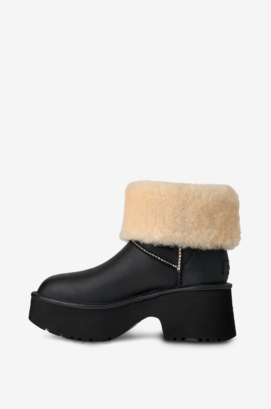 UGG Classic Esmee smooth leather platform ankle boots Women BLACK 5