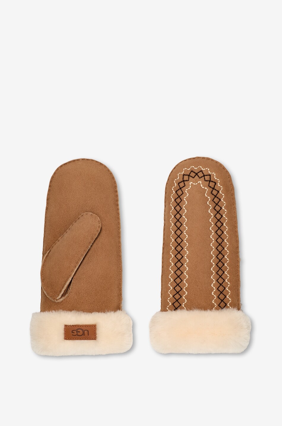 UGG Handschuhe mit Stickerei Atherson Damen HELLBRAUN 2
