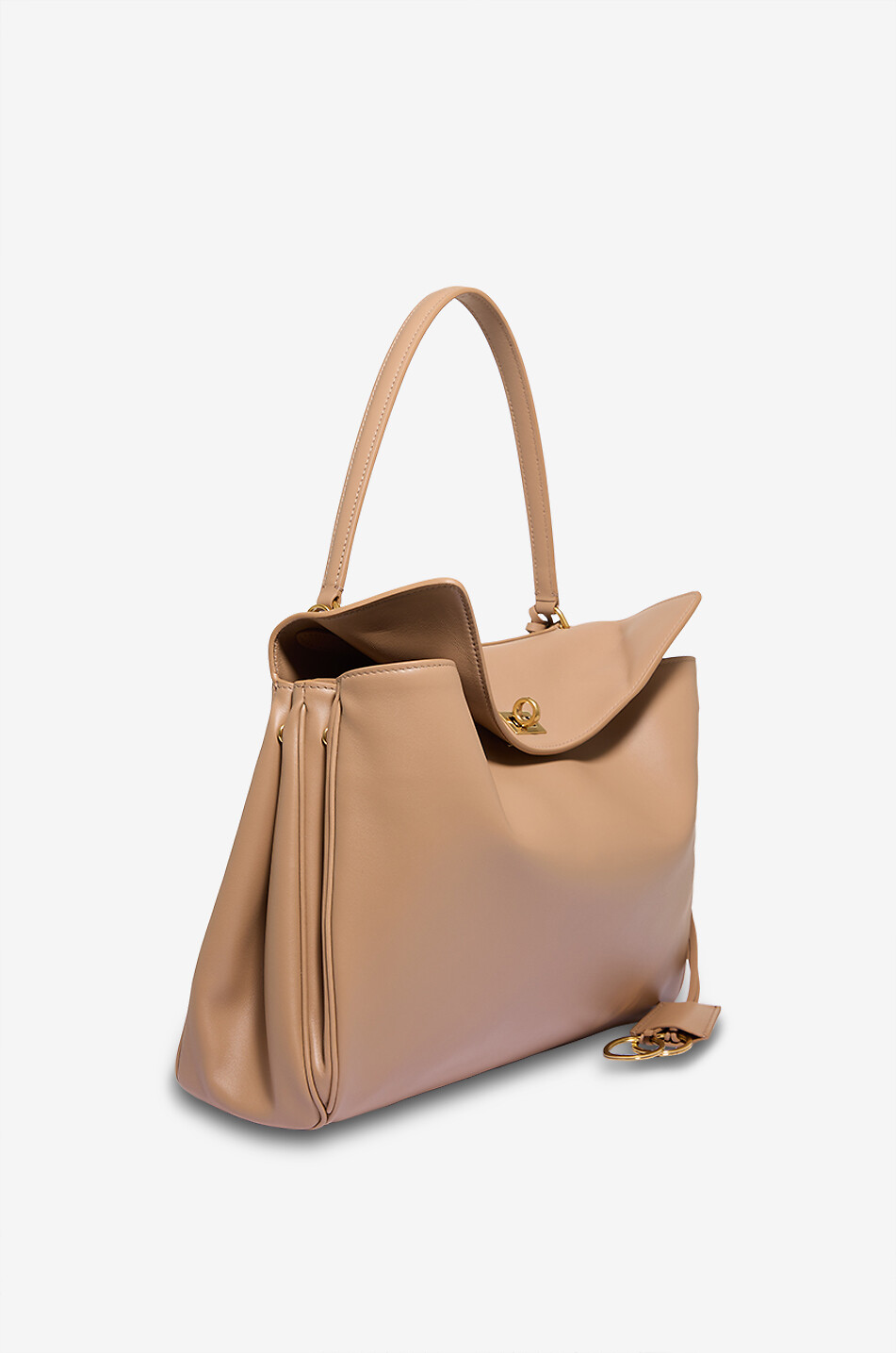 BALENCIAGA Sac à main en cuir lisse Rodeo Femme Beige clair 2