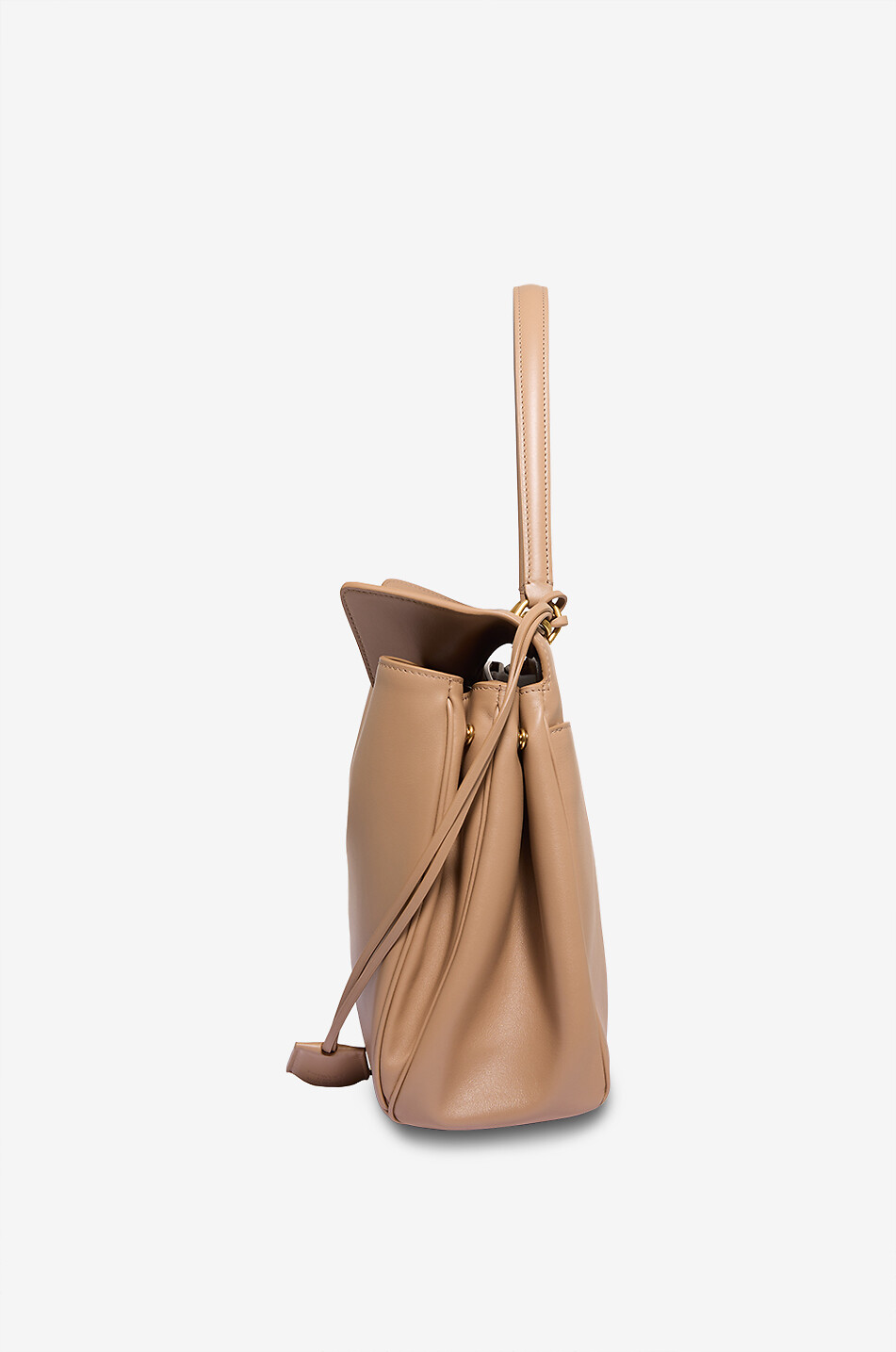 BALENCIAGA Sac à main en cuir lisse Rodeo Femme Beige clair 4