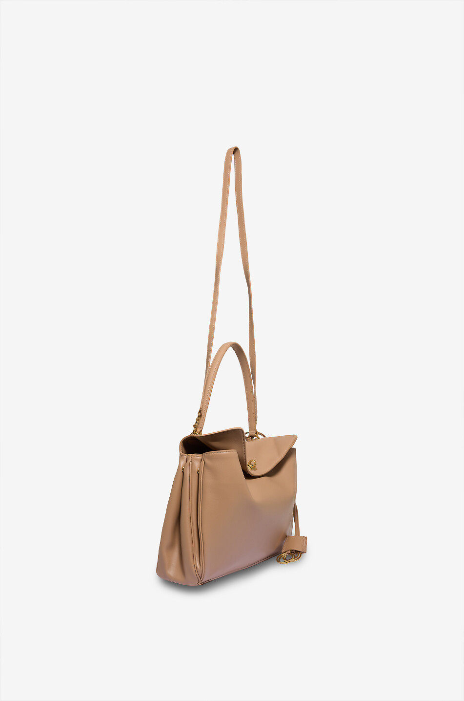 BALENCIAGA Sac à main en cuir lisse Rodeo Femme Beige clair 5