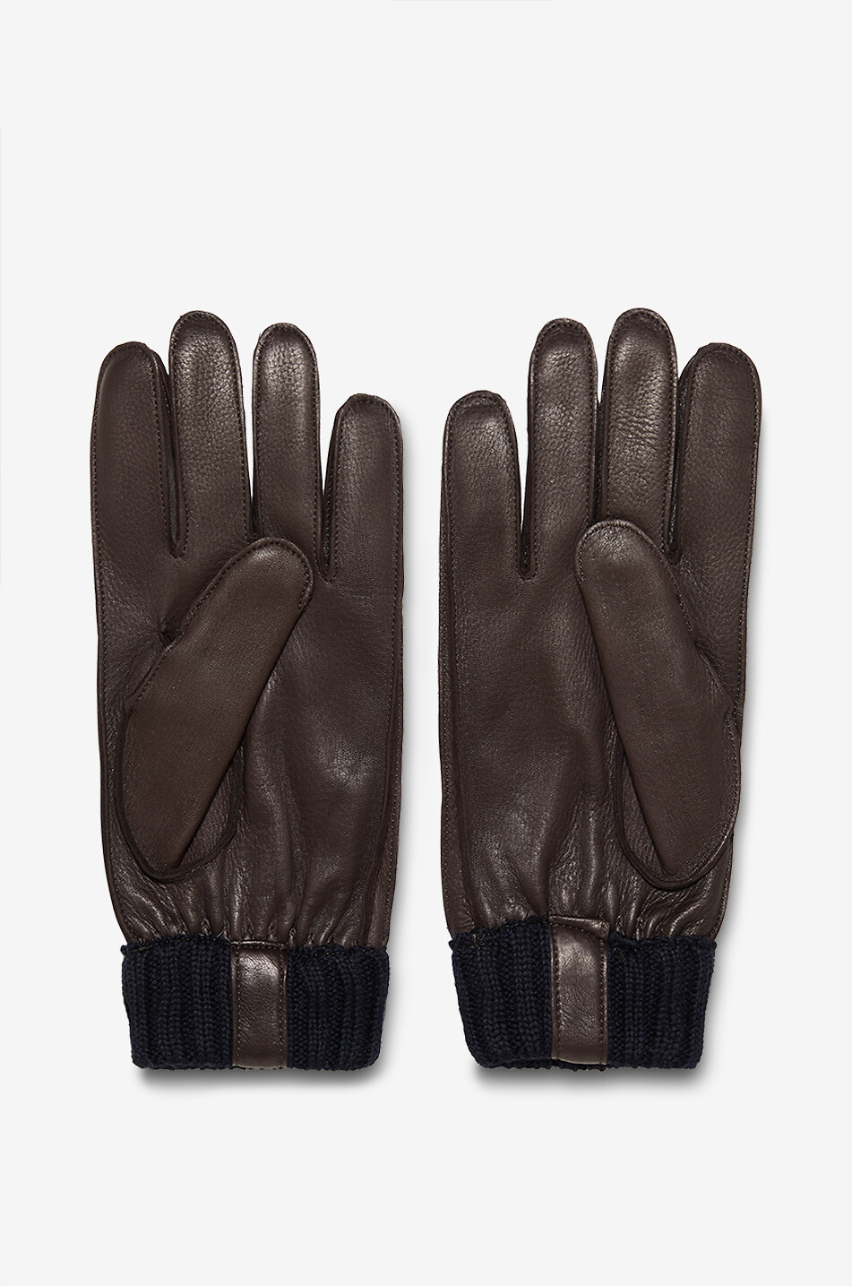 PIERO RESTELLI Leather and knit gloves Men [akeneo-marrf1] 2