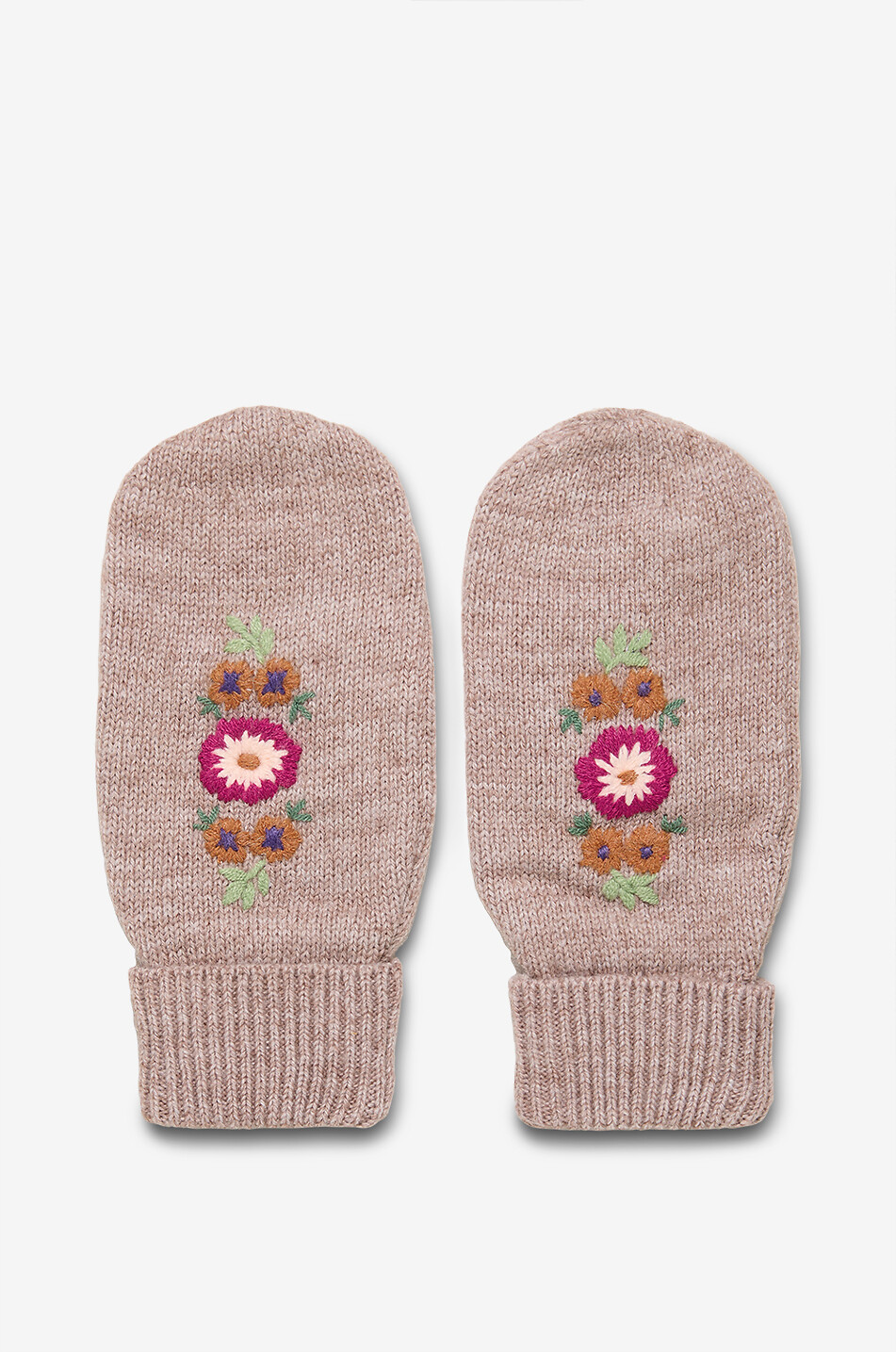 LOUISE MISHA Moufles en laine mélangée brodées fleurs Kenna Femme BEIGE 1