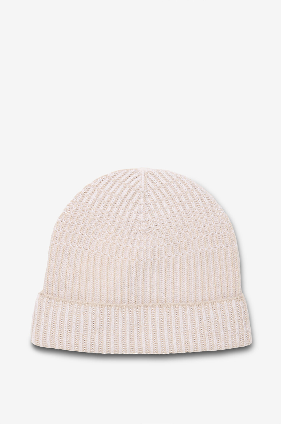 MAURIZIO BALDASSARI Cashmere and virgin wool rib knit beanie Men EGGSHELL 2
