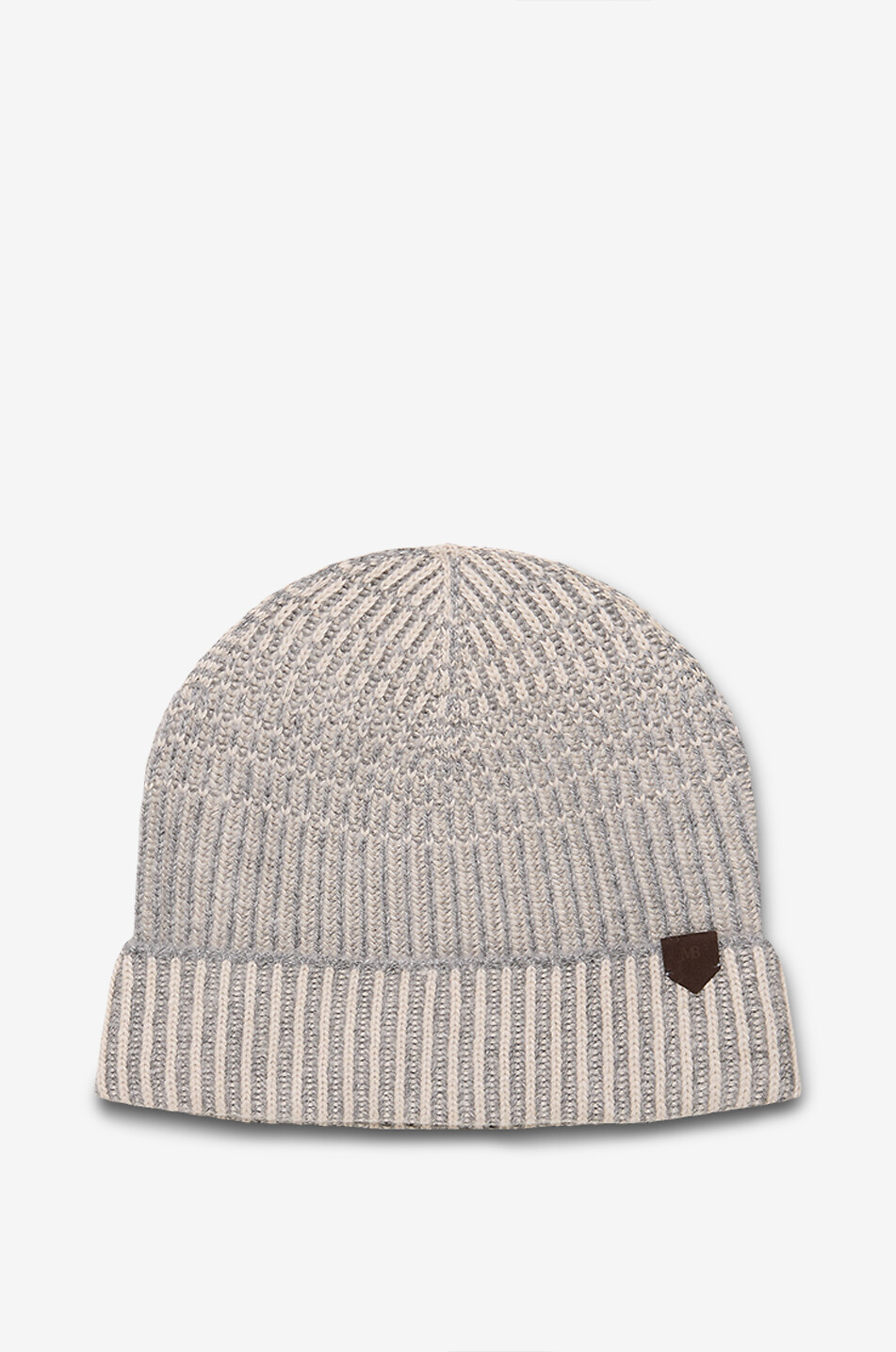 Cashmere and virgin wool rib knit beanie