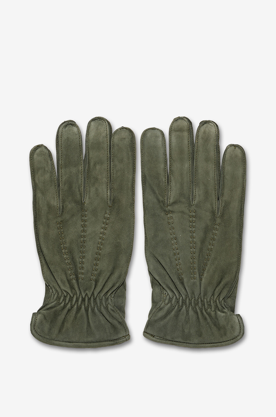 PIERO RESTELLI Gants en daim doublés de cachemire Homme VERT FONCÉ 1