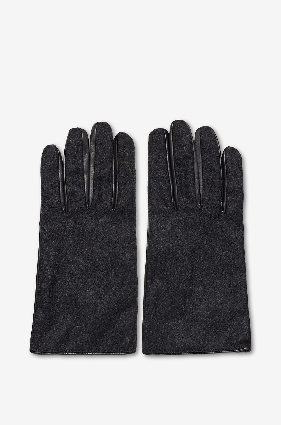 PIERO RESTELLI Cashmere-lined leather gloves Men BLACK 1