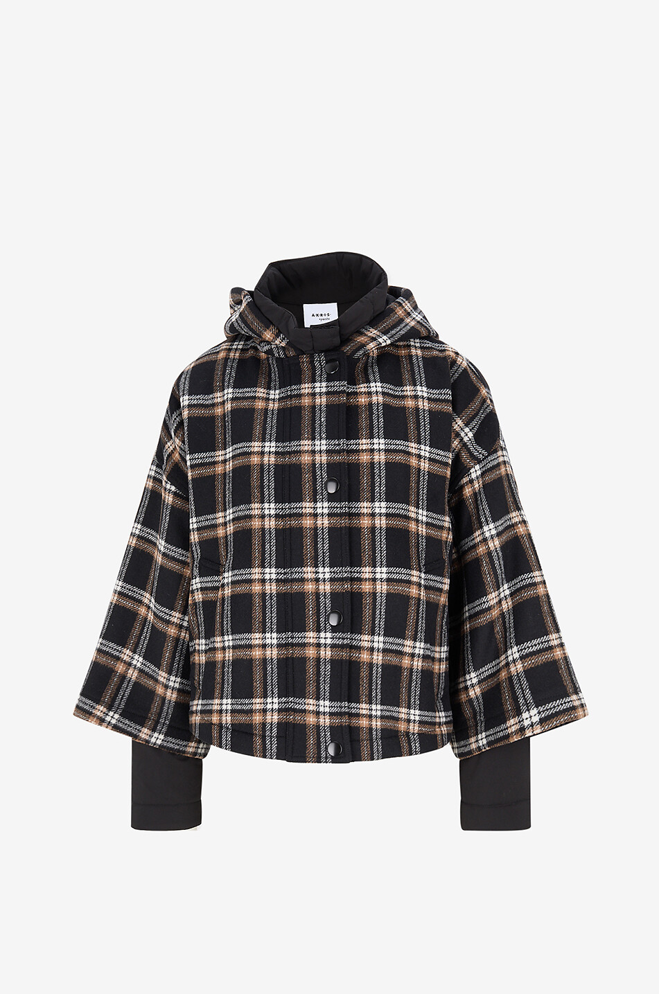 AKRIS PUNTO Kurzer Mantel aus Karierter Flanell Damen BUNT 1