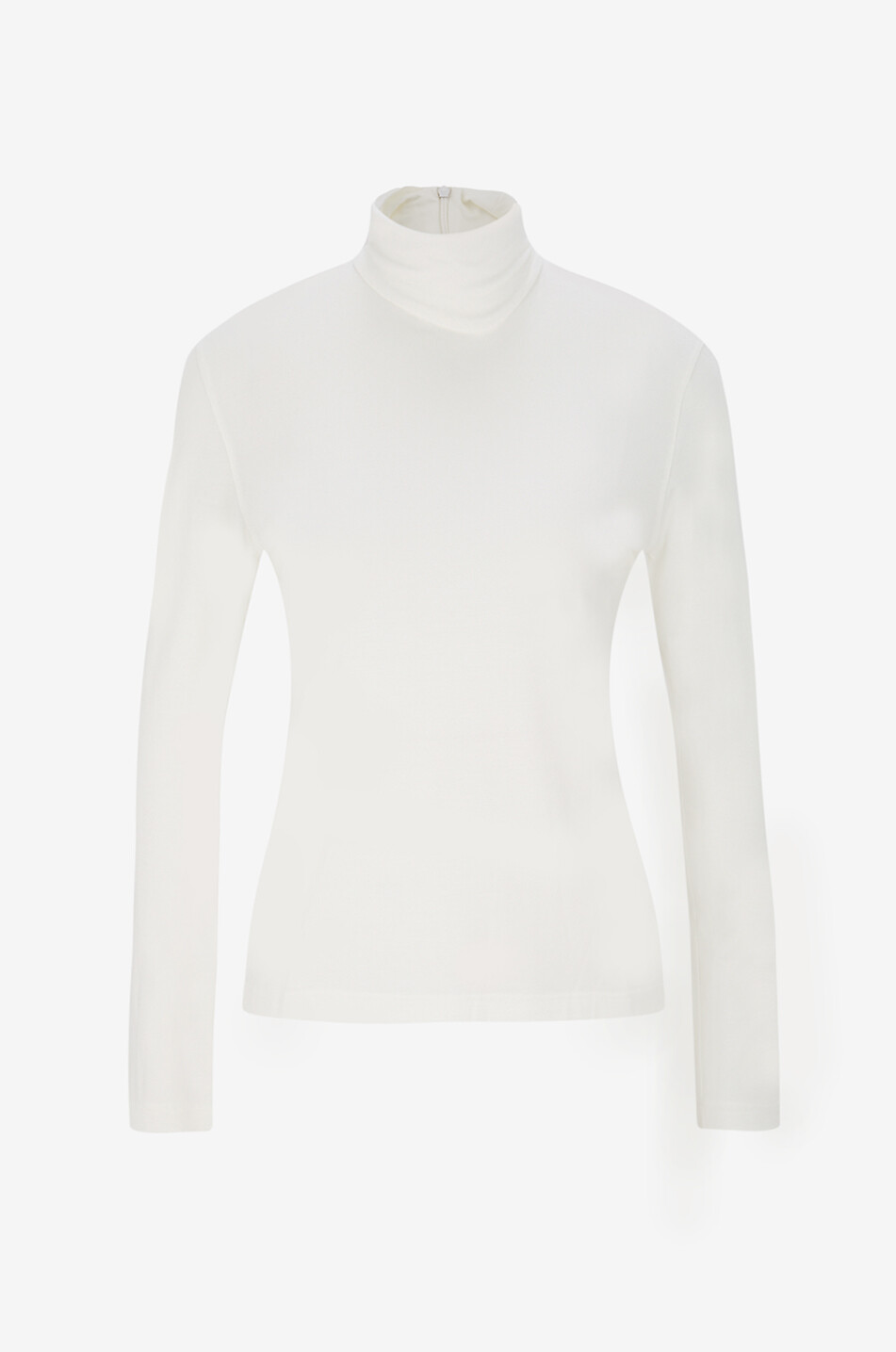 AKRIS PUNTO Top à col roulé en jersey modal Femme BLANC CASSE 1