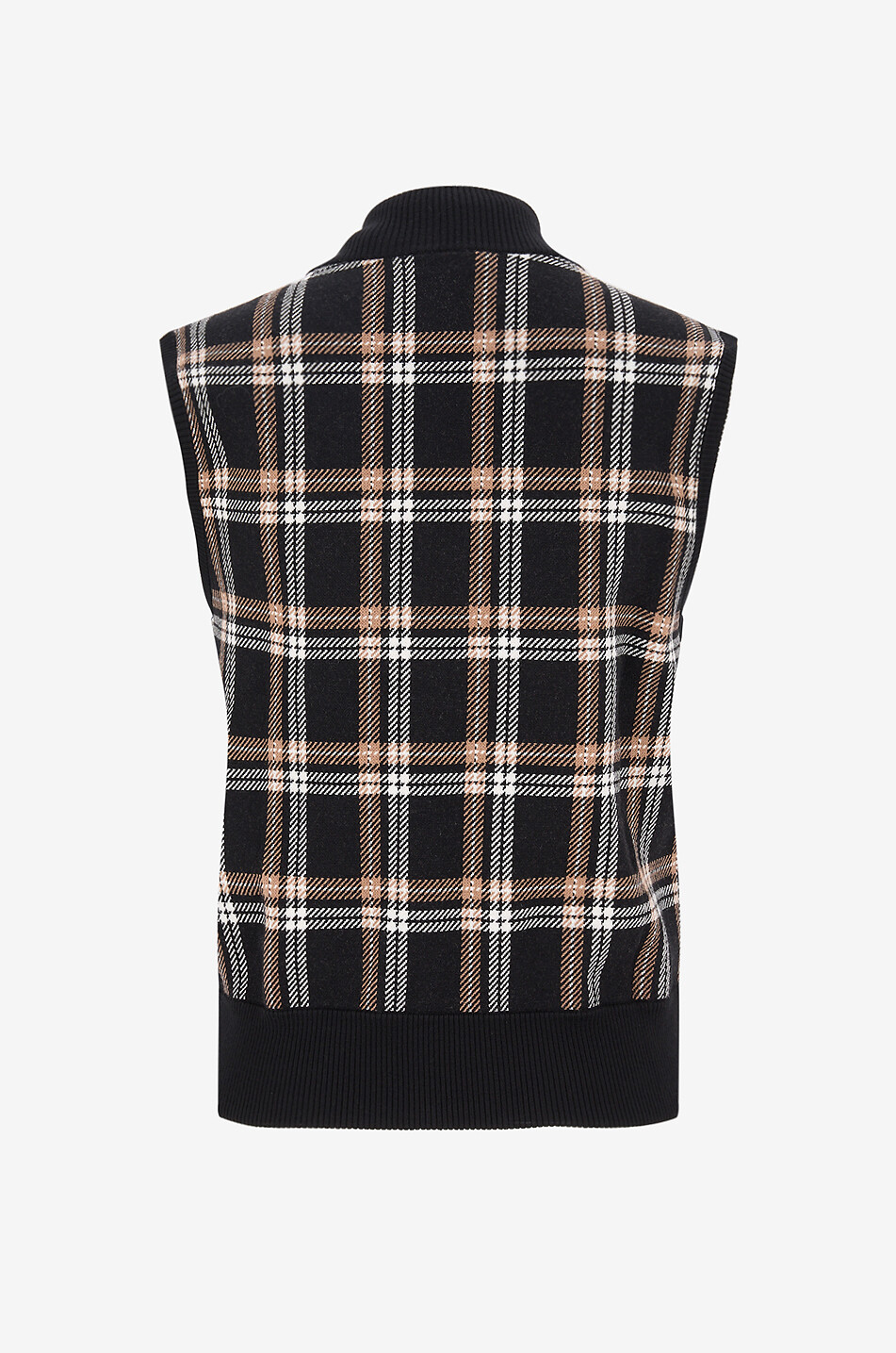 AKRIS PUNTO Rollkragen-Strickweste aus Karojersey Damen BUNT 2