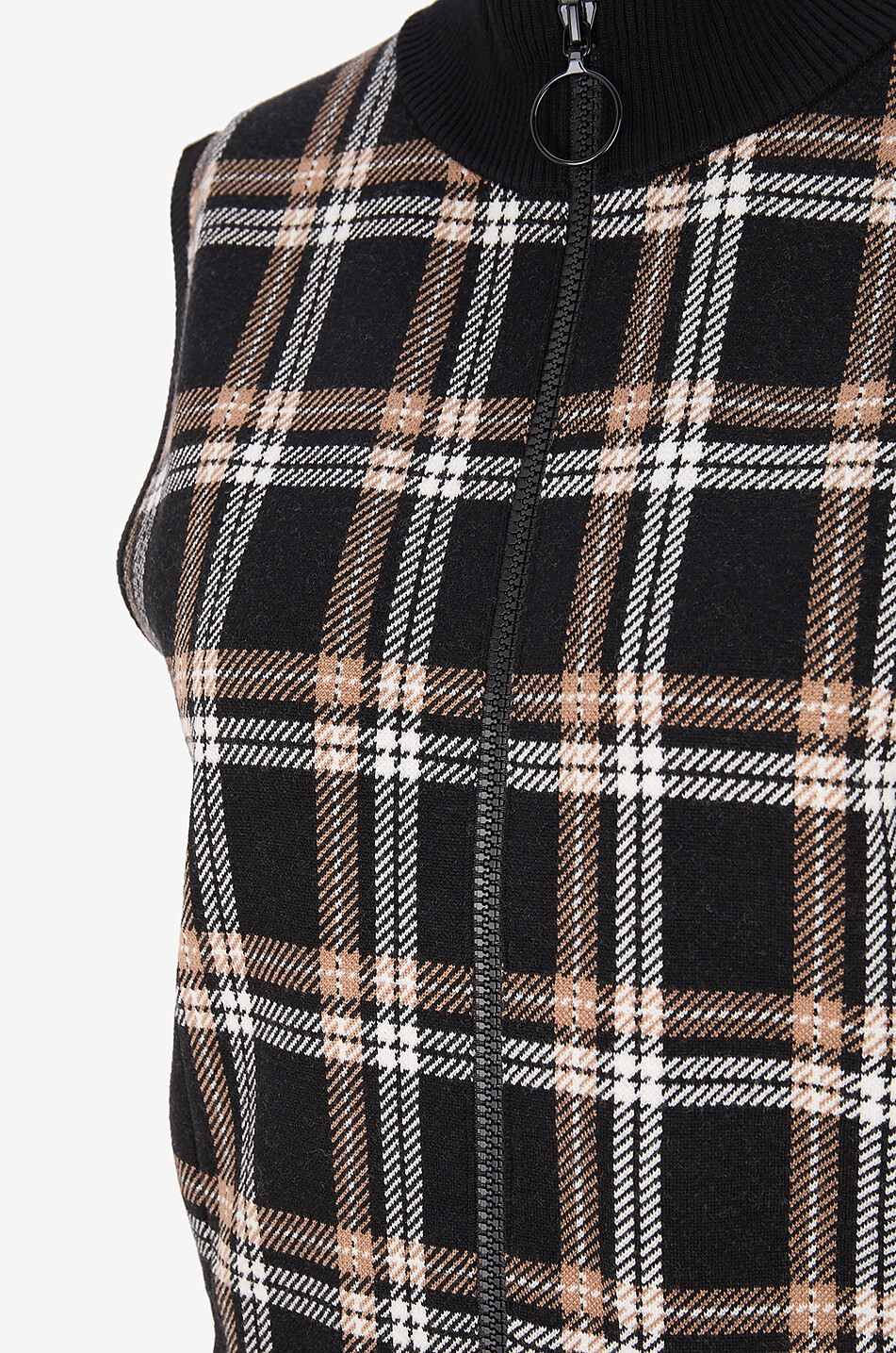 AKRIS PUNTO Rollkragen-Strickweste aus Karojersey Damen BUNT 3