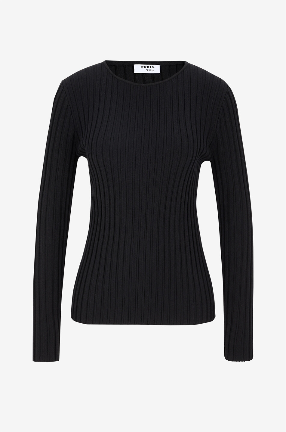 AKRIS PUNTO Ribbed sheath jumper with stand-up collar Women BLACK 1