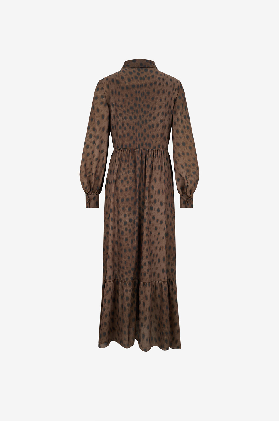 AKRIS PUNTO Langes Hemdblusenkleid aus Animalprint-Krepp Damen DUNKLES KHAKI 2