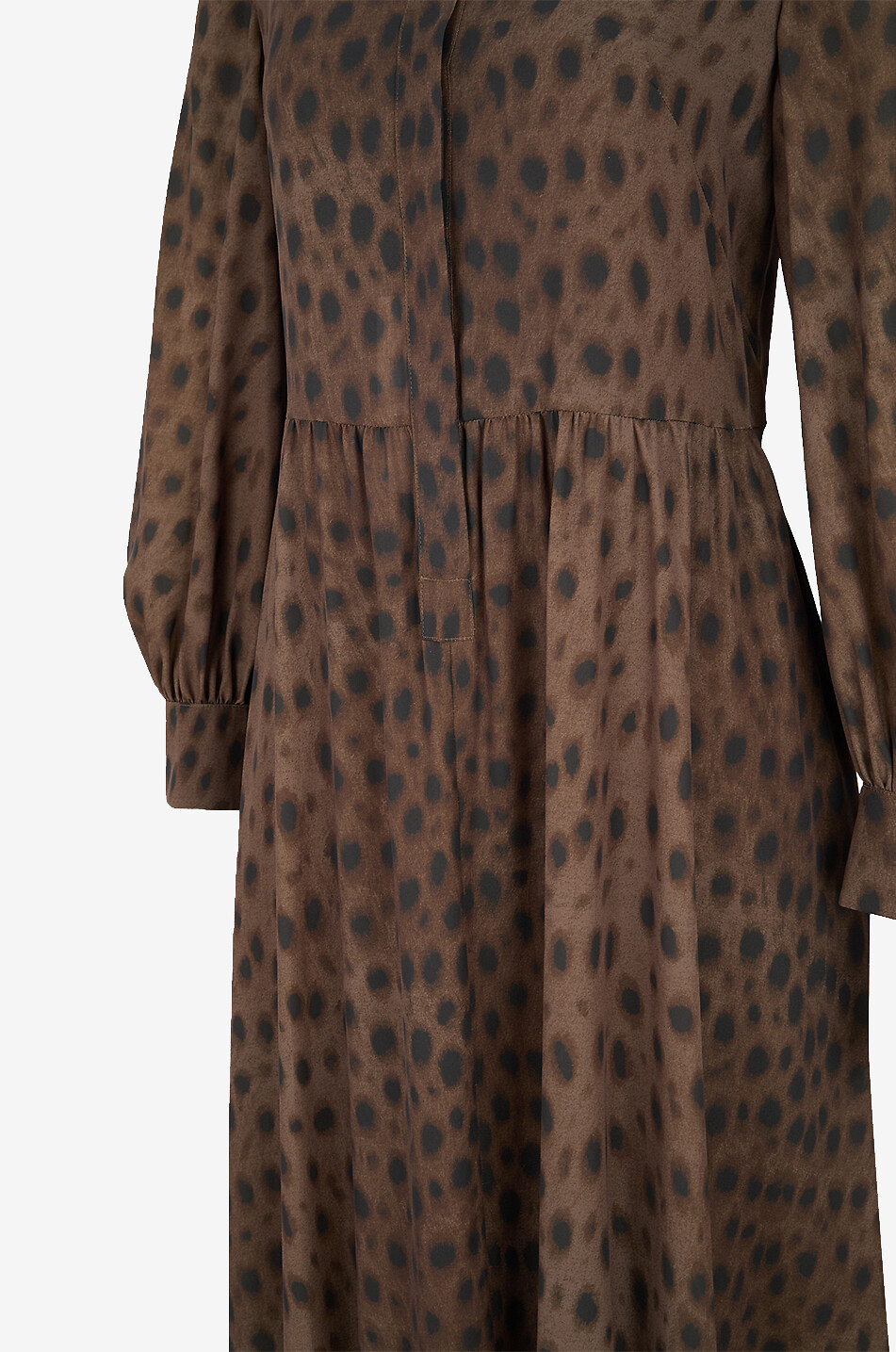 AKRIS PUNTO Langes Hemdblusenkleid aus Animalprint-Krepp Damen DUNKLES KHAKI 3